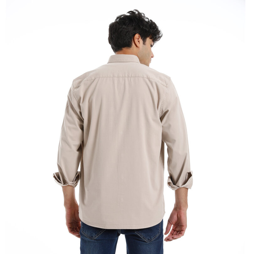 Gabardine Shirt -Beige - Image 6