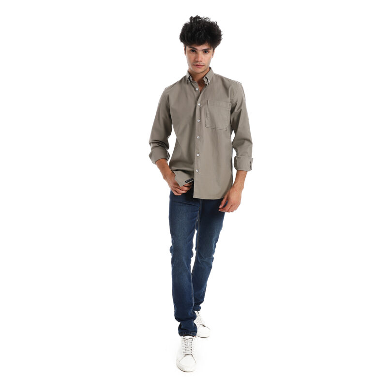 Gabardine Shirt -Olive - Image 2