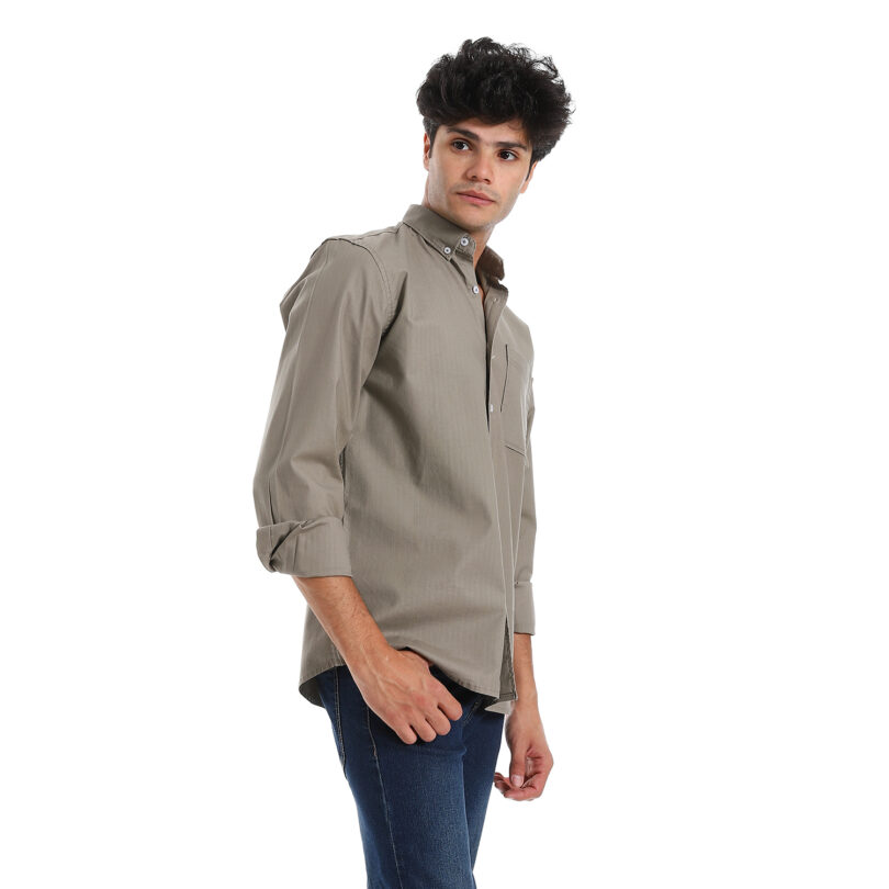 Gabardine Shirt -Olive - Image 4