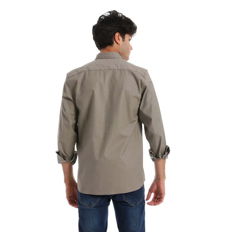 Gabardine Shirt -Olive - Image 6