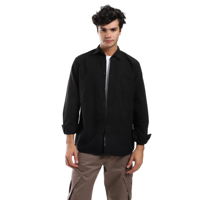 Regular Pocket Shirt-Black