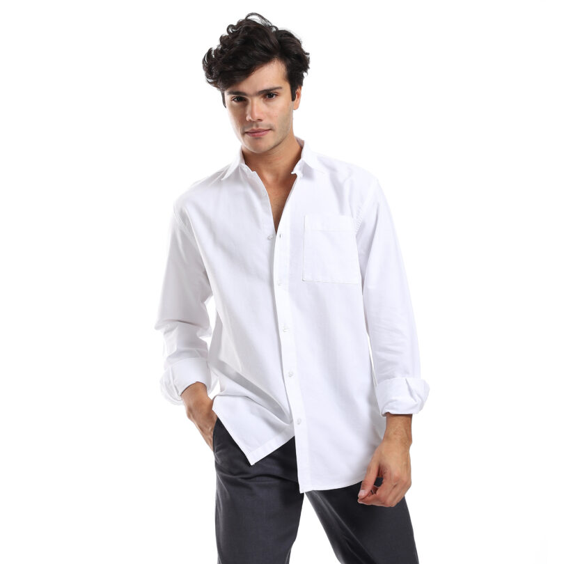 Regular Pocket Shirt-White - Image 3