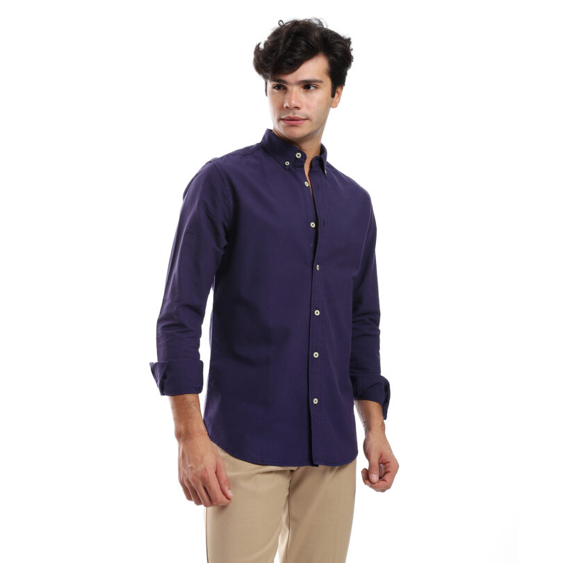 Regular Fit Gabardine Shirt With Pocket- NV - Image 4