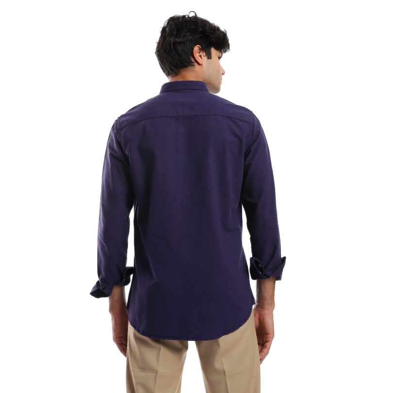 Regular Fit Gabardine Shirt With Pocket- NV - Image 5