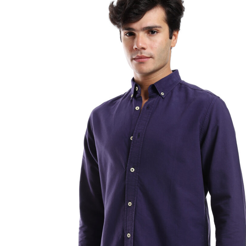 Regular Fit Gabardine Shirt With Pocket- NV