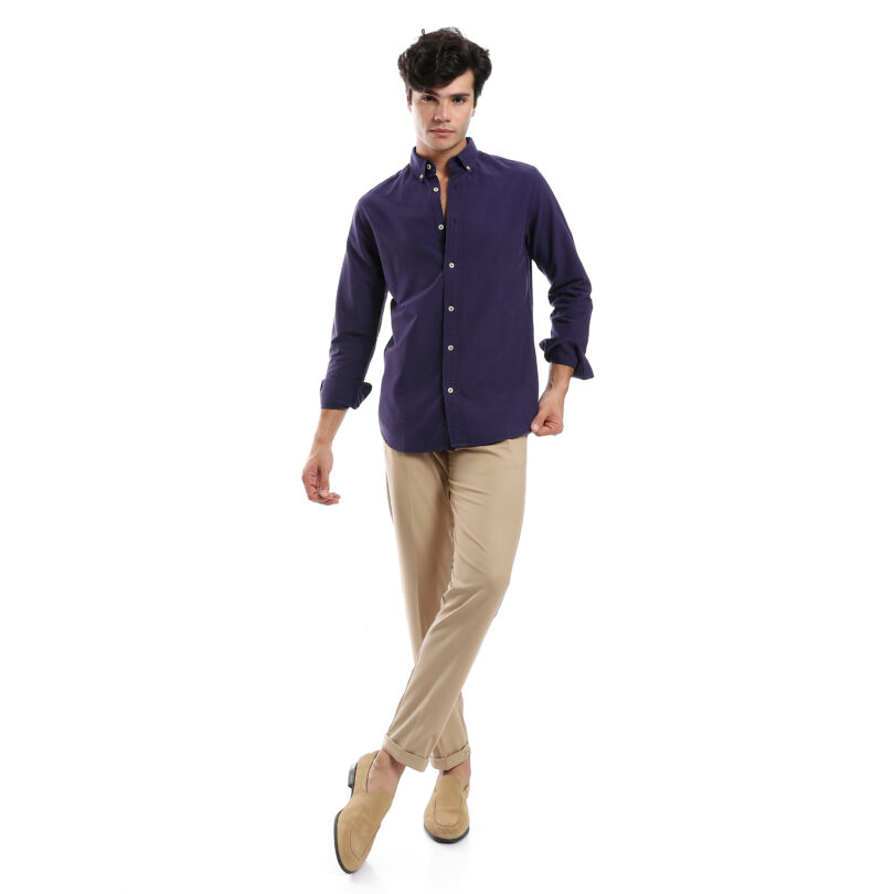 Regular Fit Gabardine Shirt With Pocket- NV - Image 2