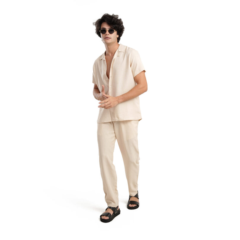Spanish Linen Shirt-Beige - Image 2