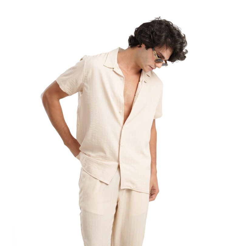 Spanish Linen Shirt-Beige - Image 6