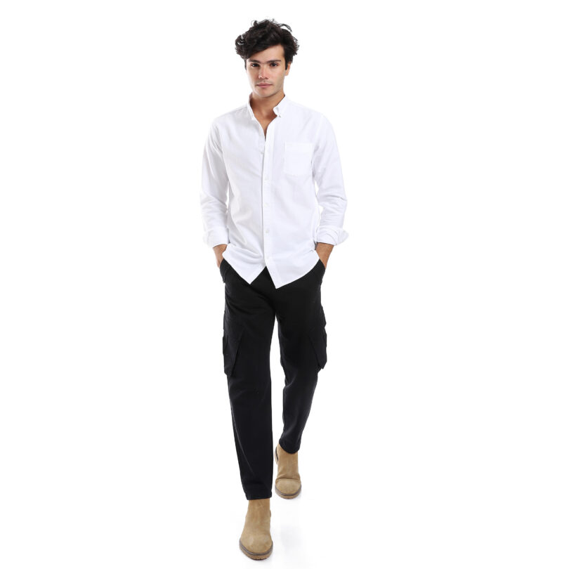 Plain Oxford Shirt - White - Image 8