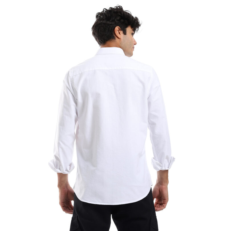 Plain Oxford Shirt - White - Image 4