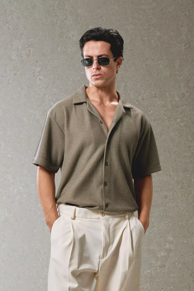 Crochet Shirt - Olive
