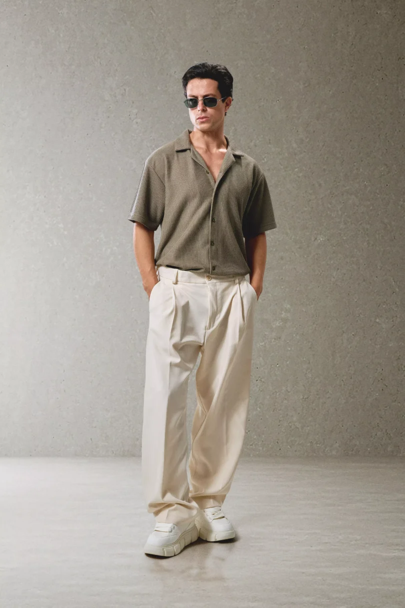 Crochet Shirt - Olive - Image 2