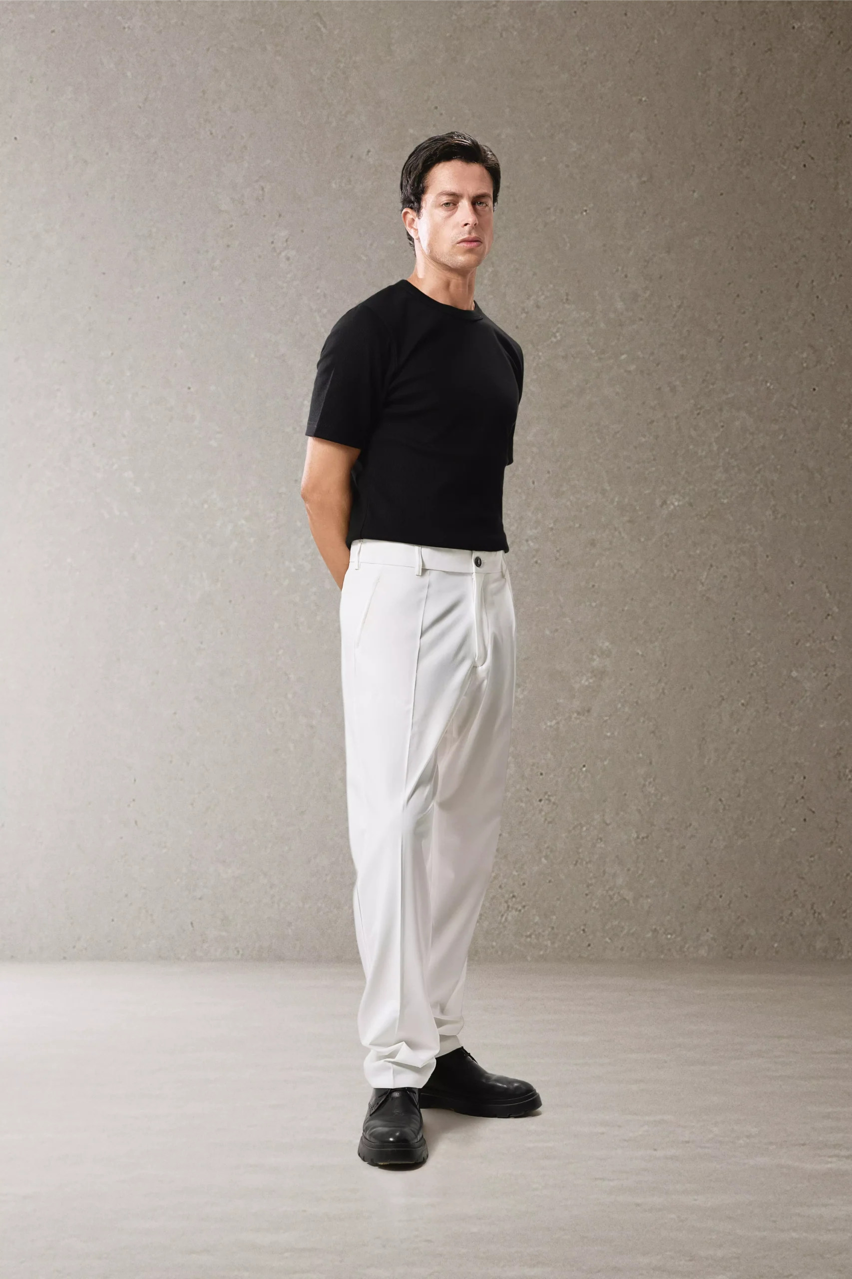 Smart Wide Leg Trousers - White - Image 7
