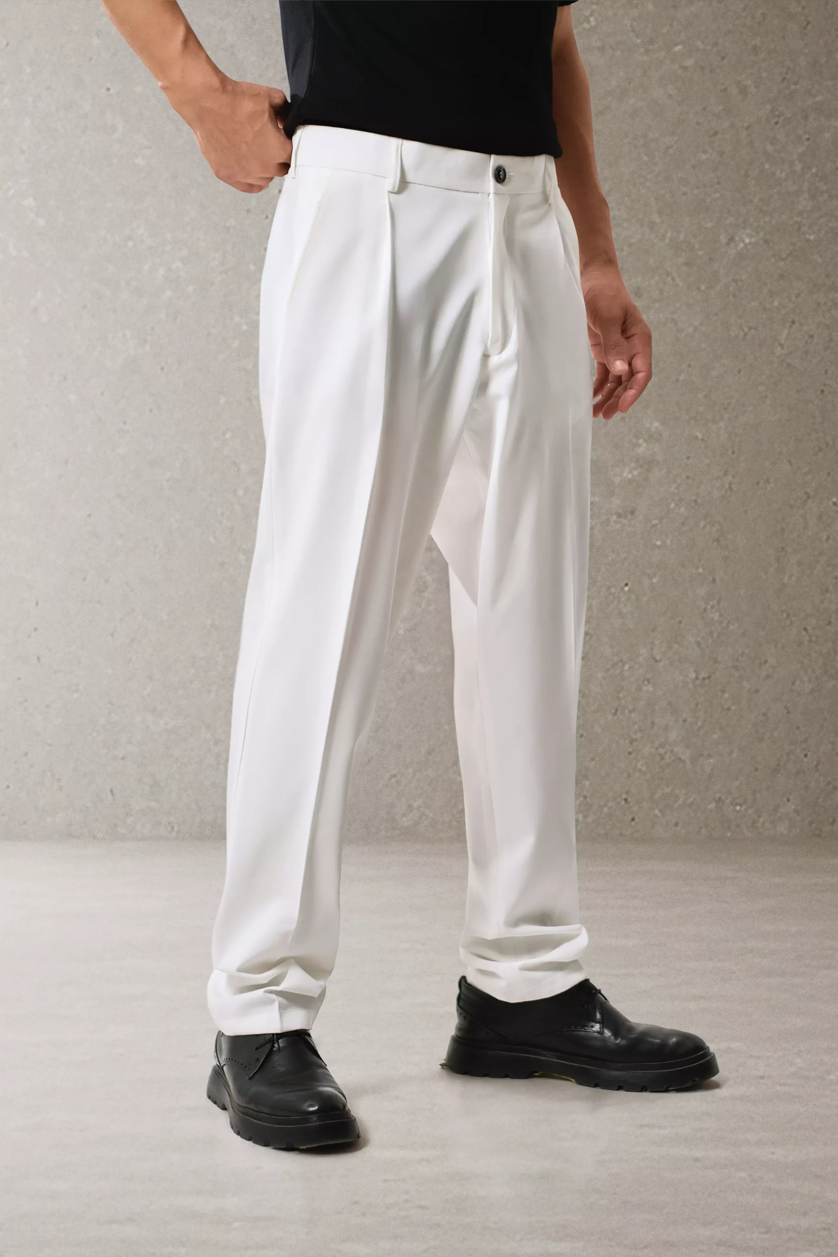 Smart Wide Leg Trousers - White