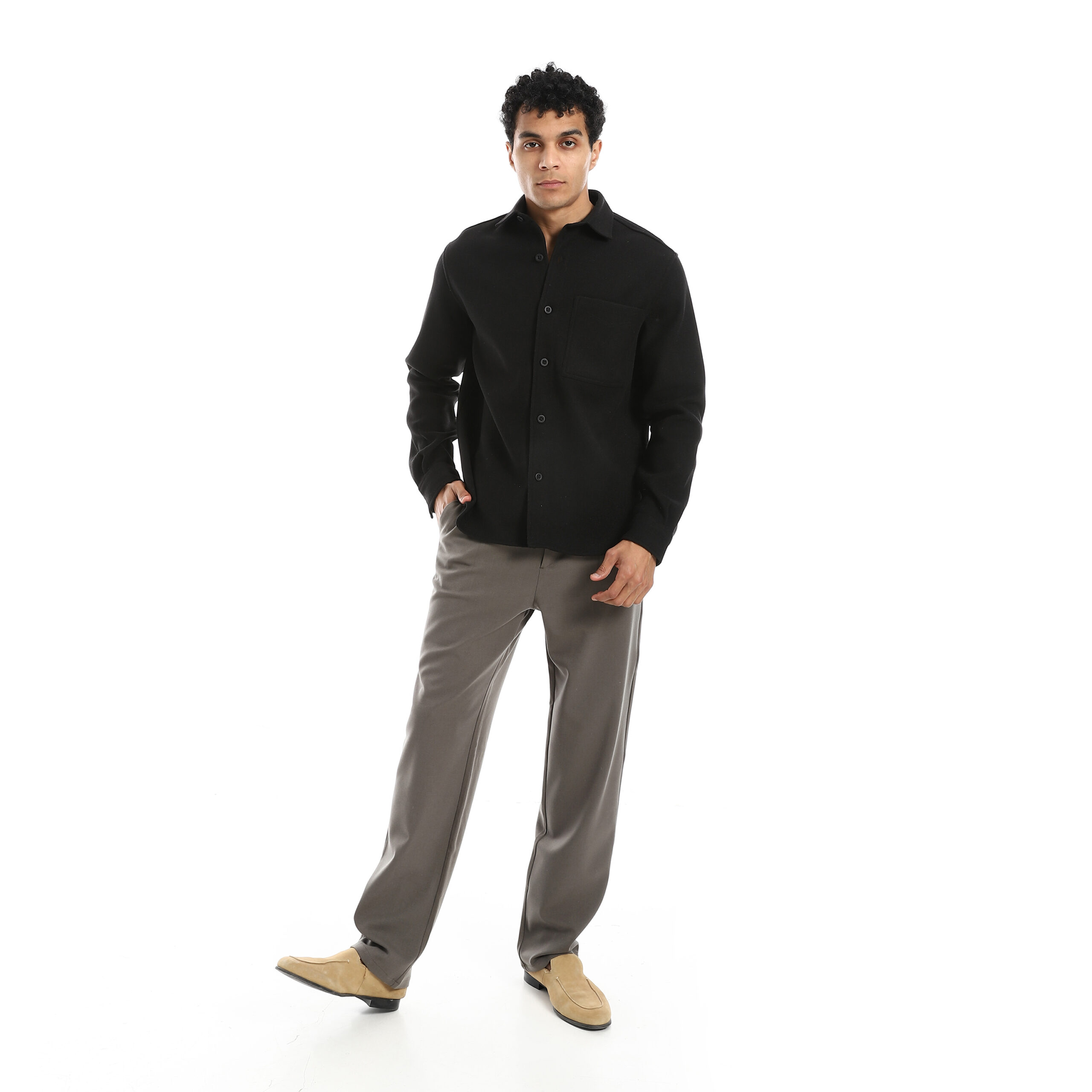 wool shirt Jacket-Black - Image 6