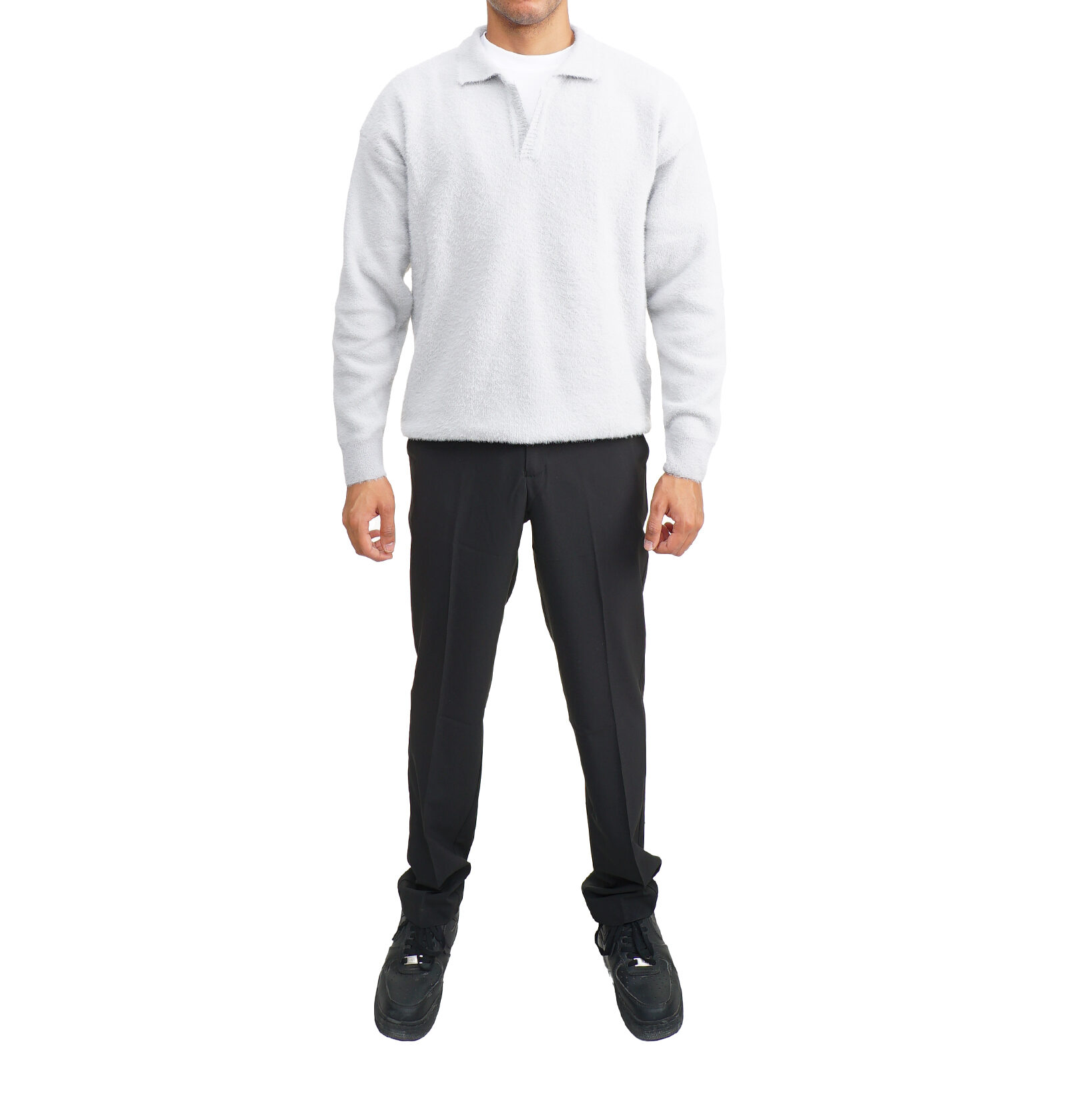 Mohair Polo Pullover - Grey - Image 2