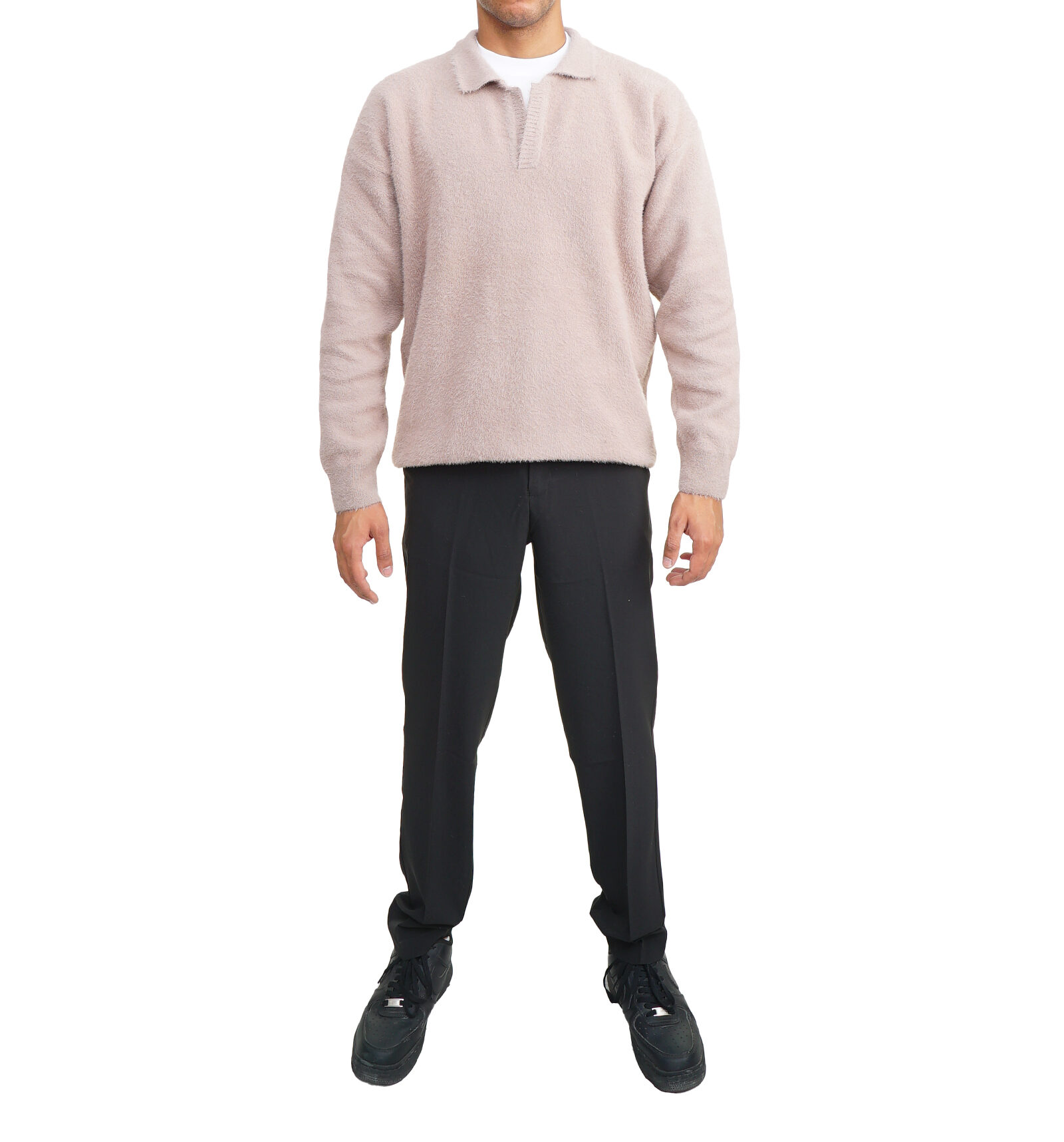 Mohair Polo Pullover - Light Cafe - Image 2