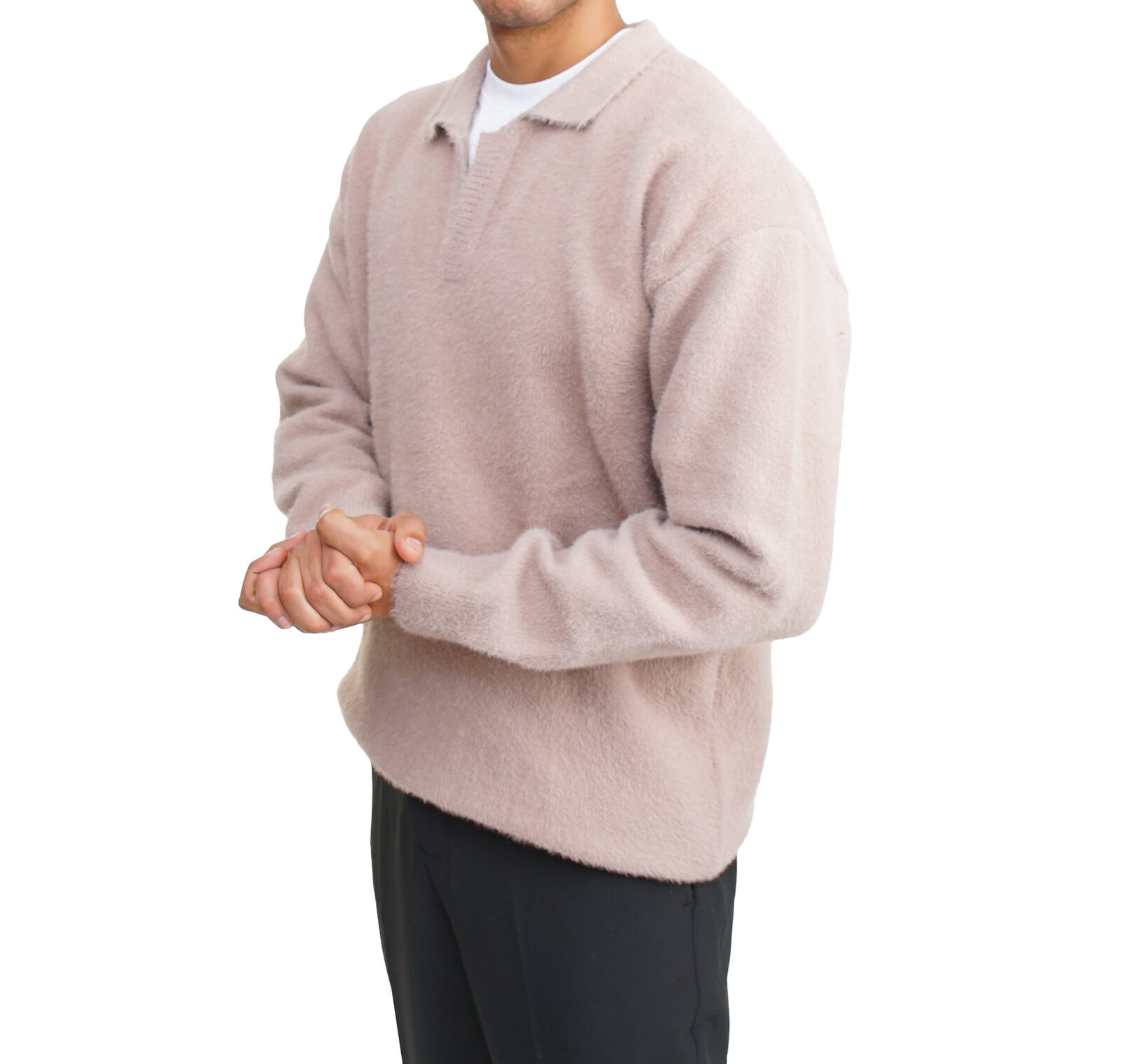 Mohair Polo Pullover - Light Cafe - Image 5