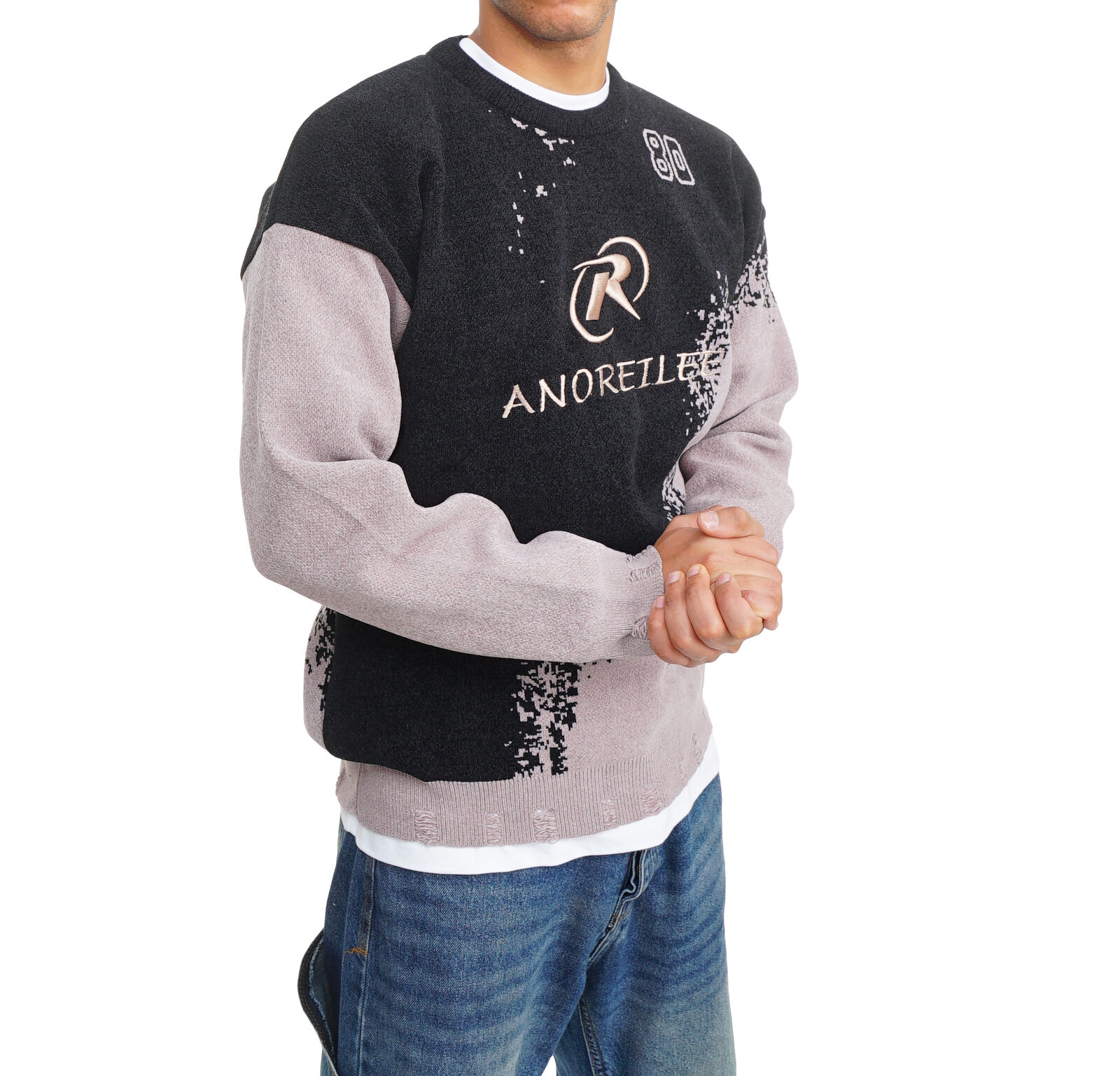 Velvet pullover-Black - Image 3