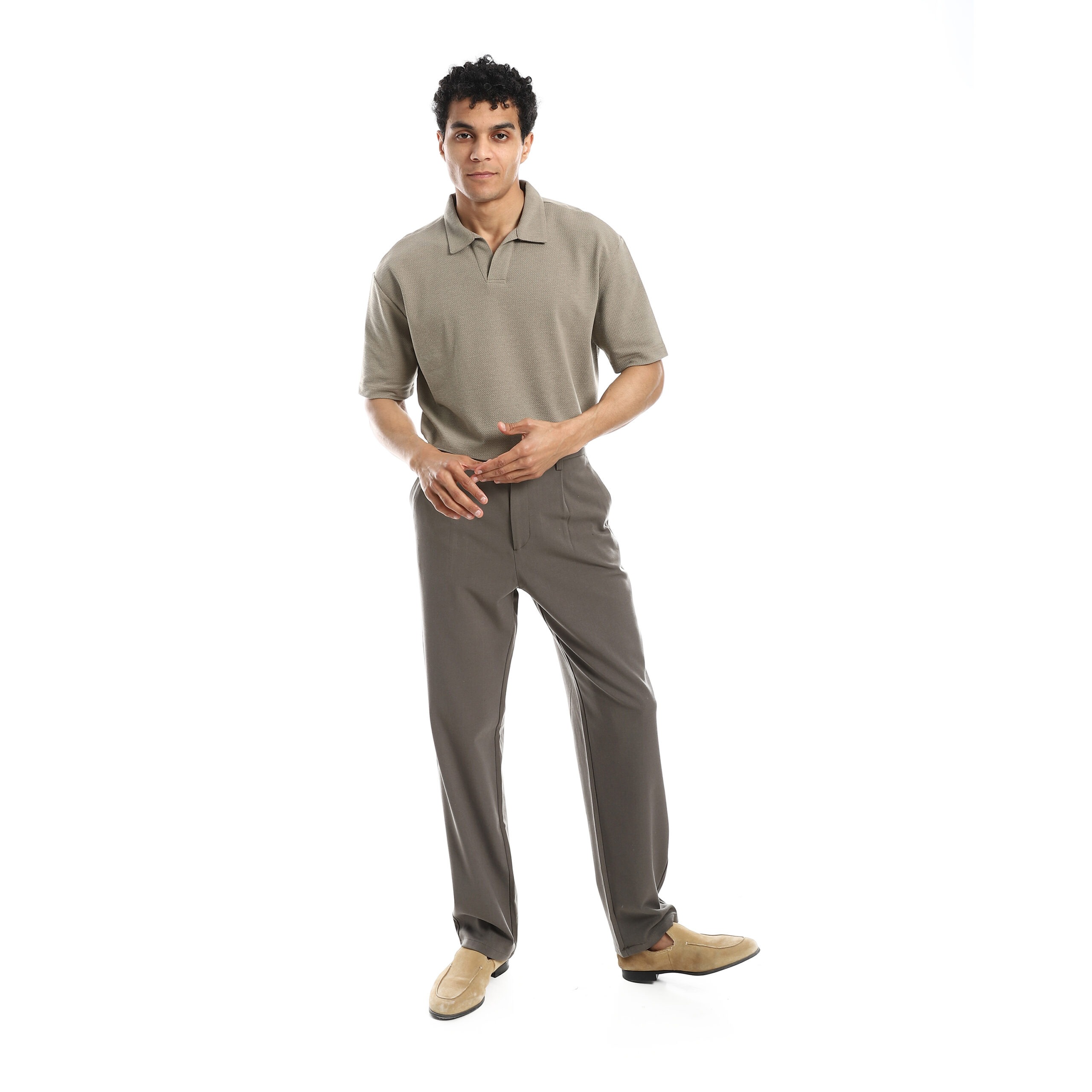 Bubble Polo T-Shirt - Olive - Image 6