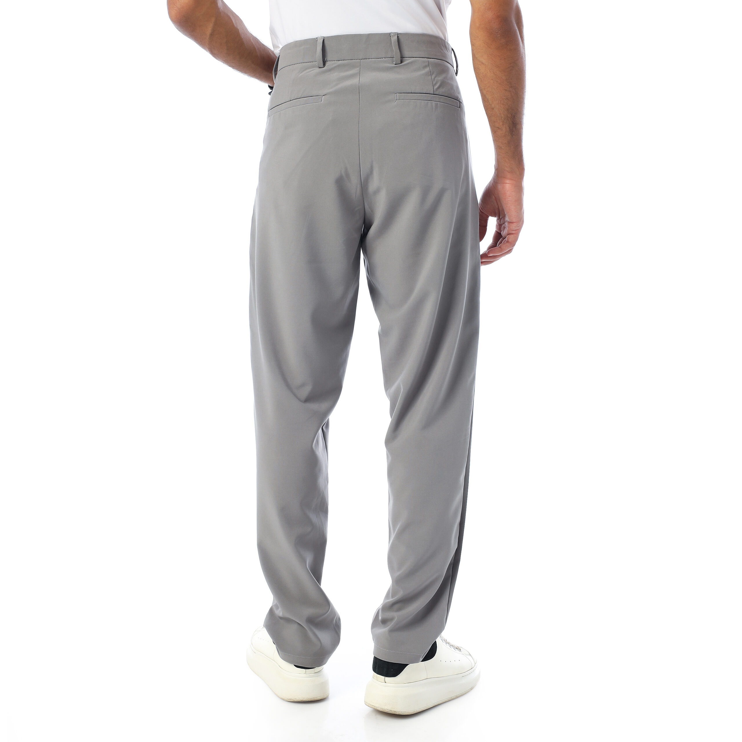Relaxed Fit Trousers-Grey - Image 4