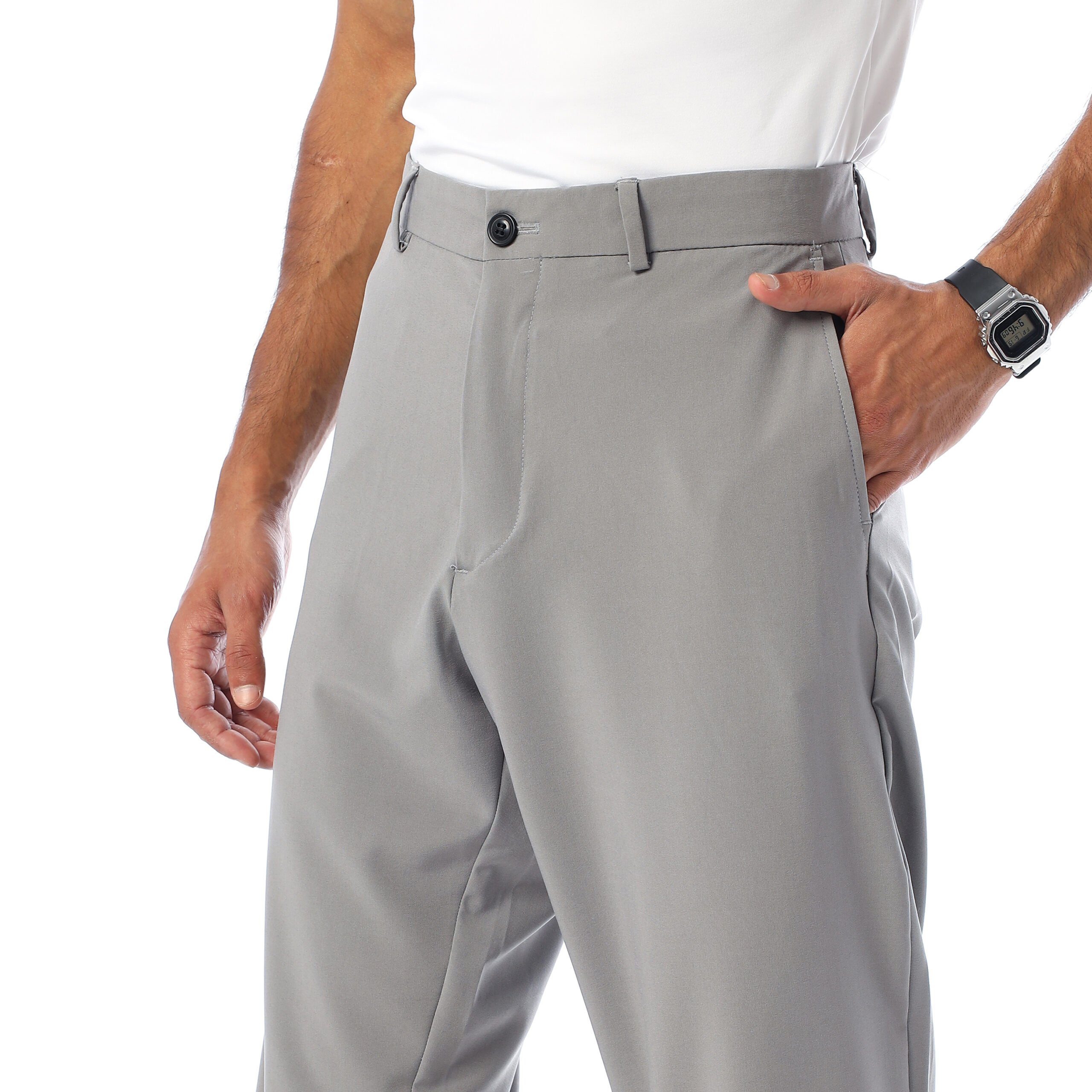 Relaxed Fit Trousers-Grey - Image 2