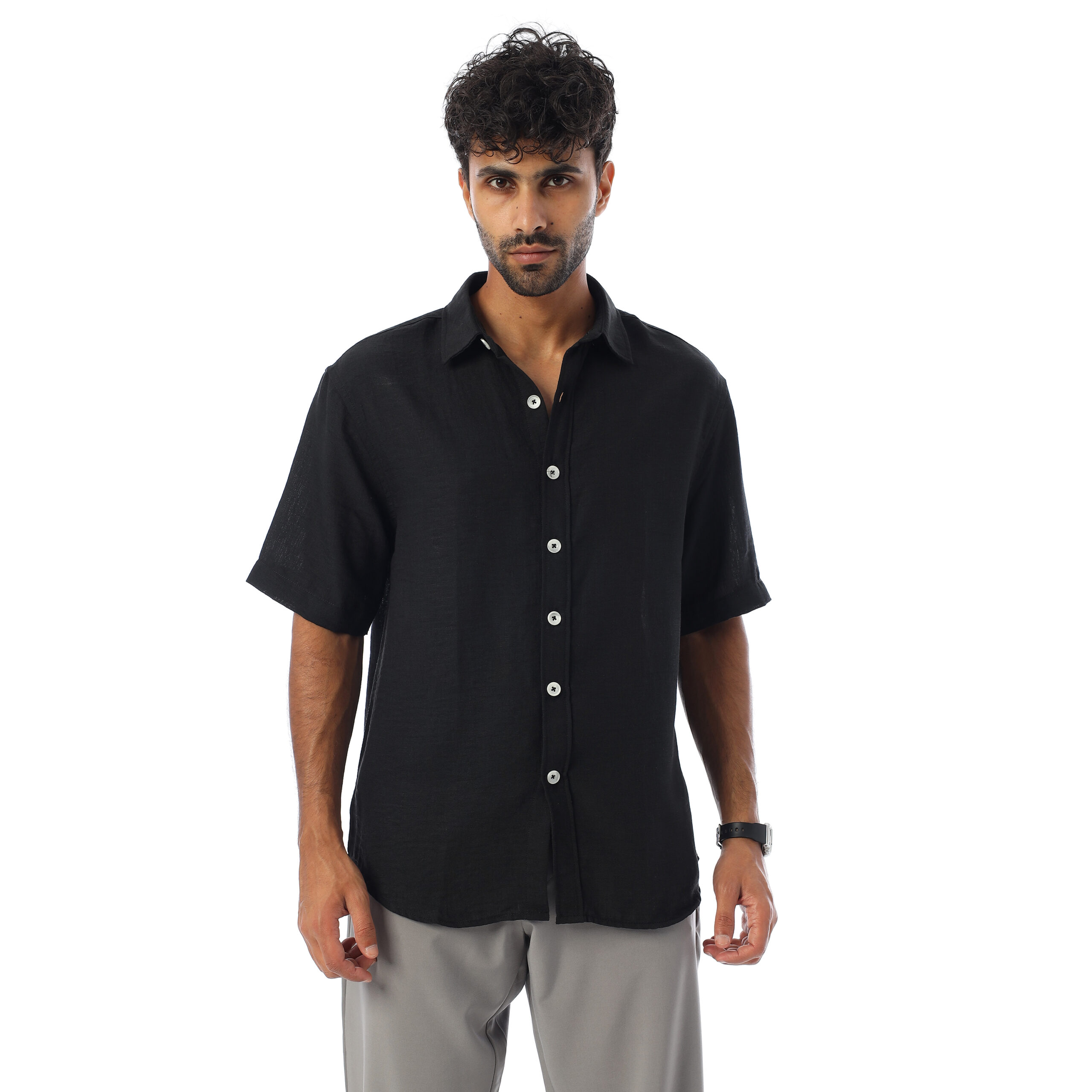 Linen Shirt-Black