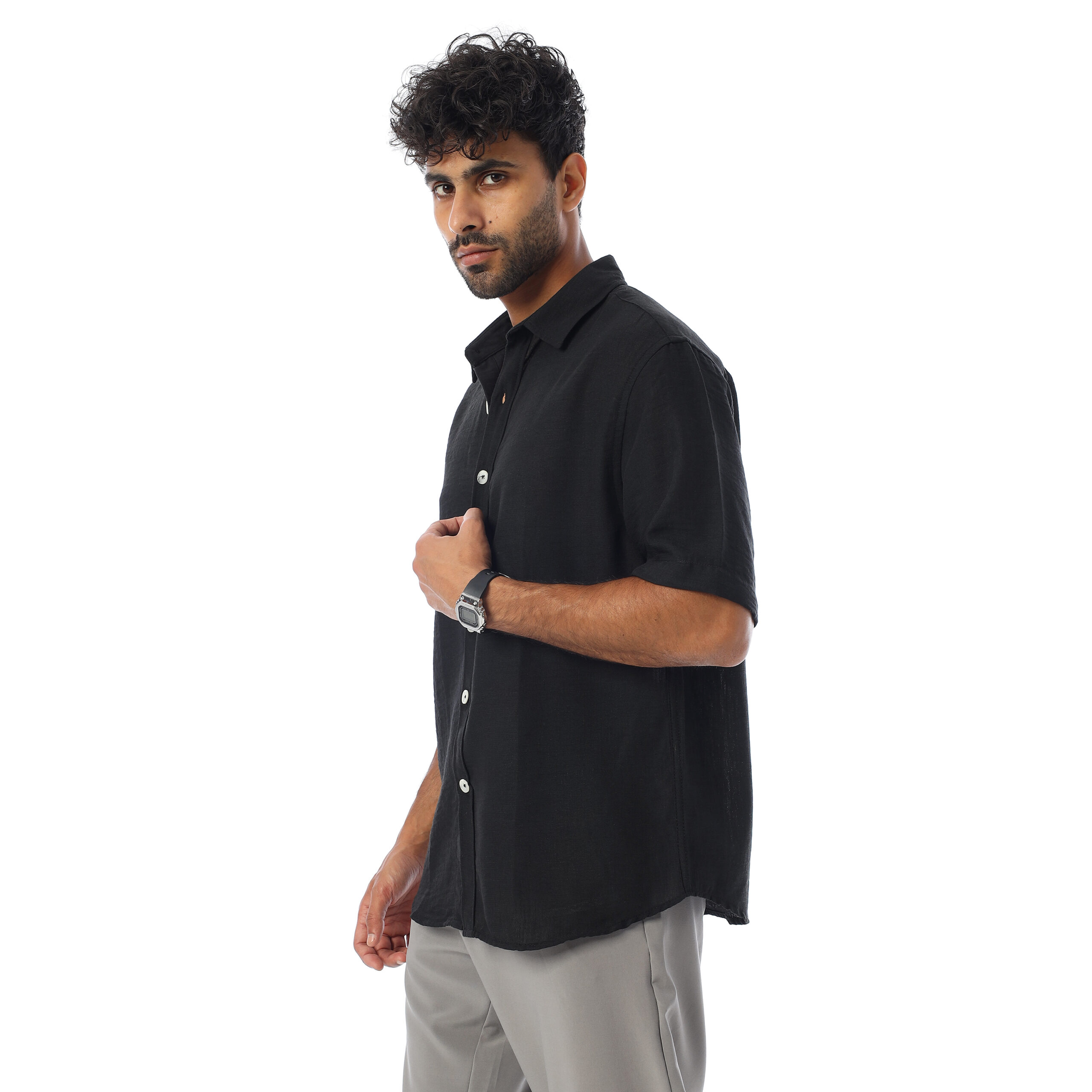 Linen Shirt-Black - Image 5