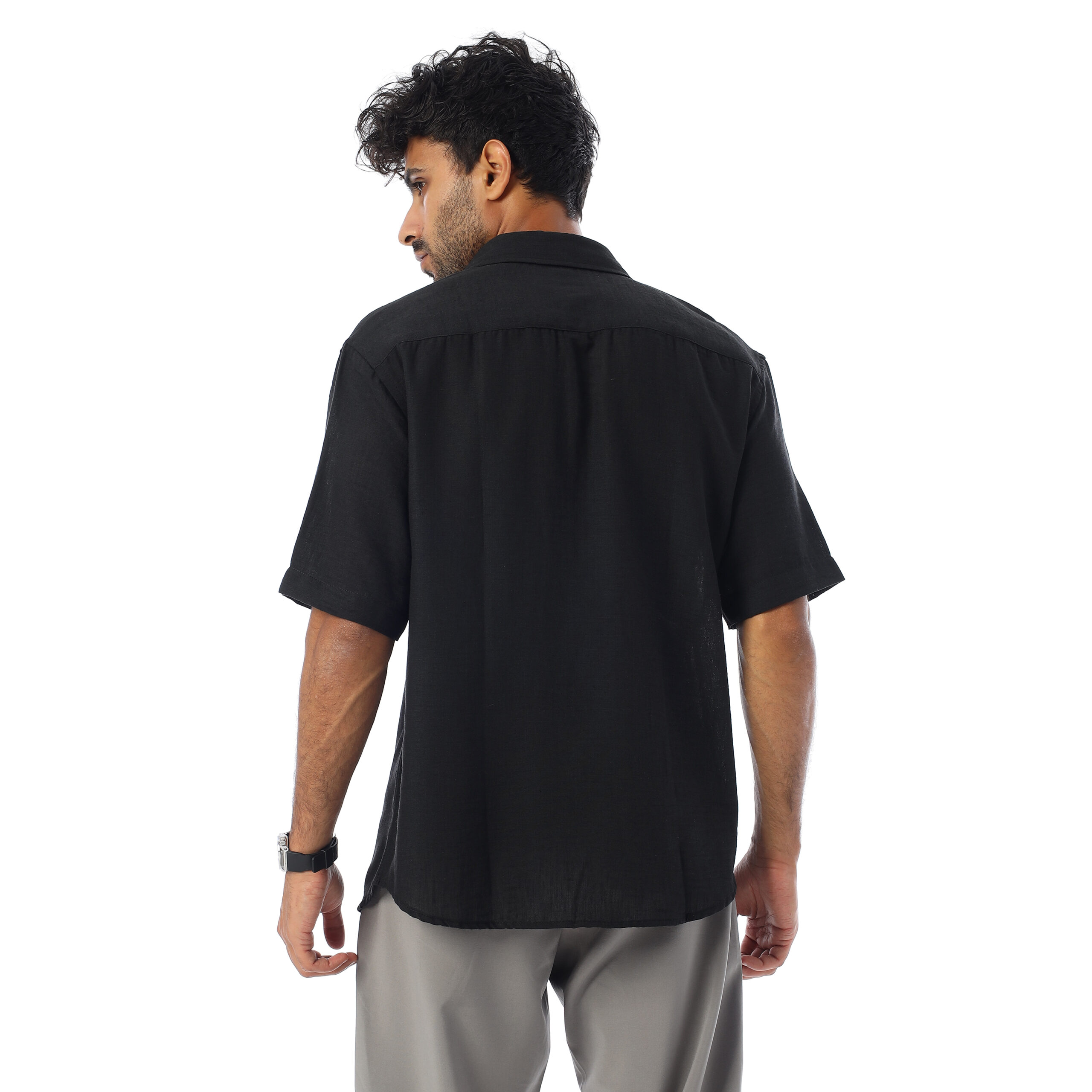 Linen Shirt-Black - Image 3