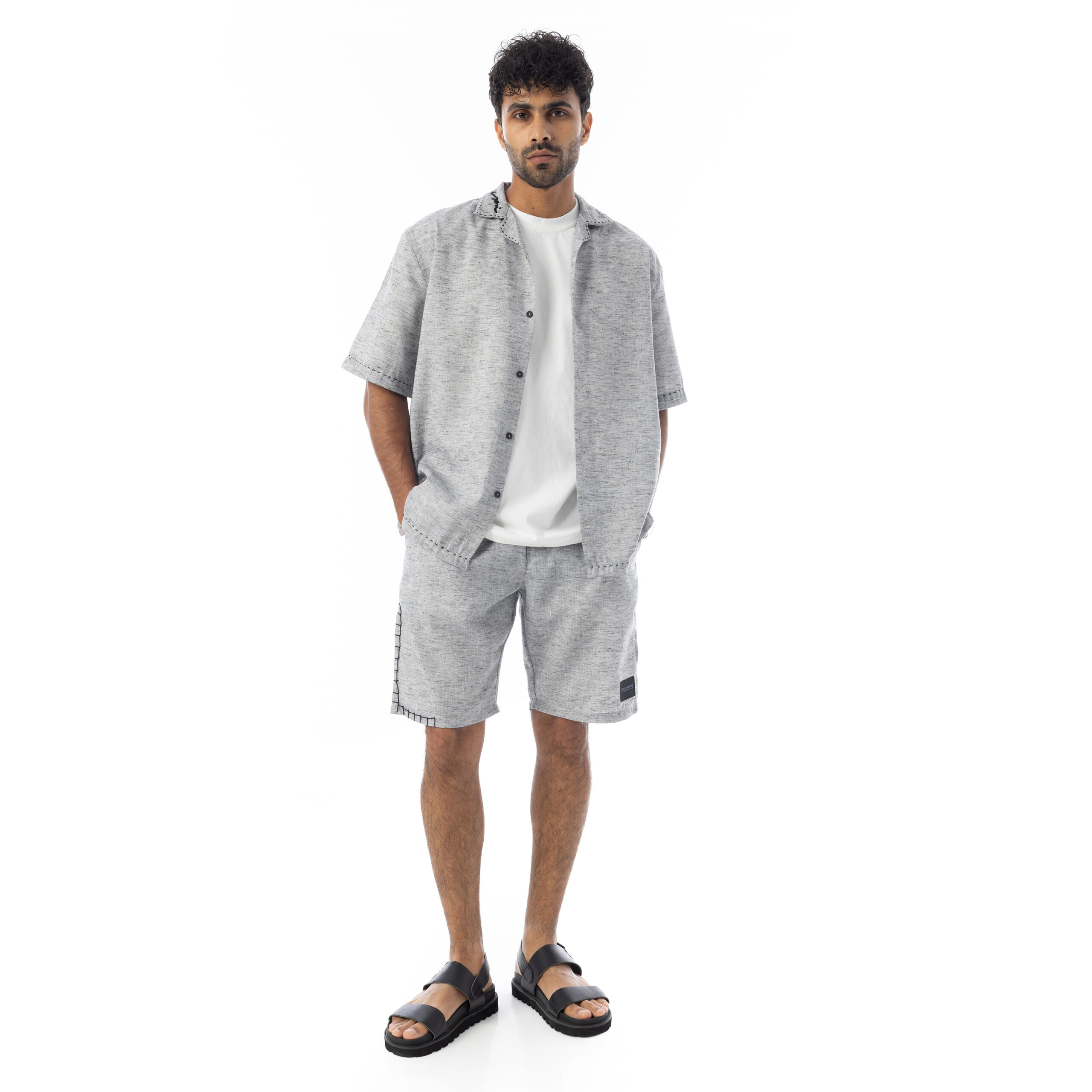 Handmade Linen Shirt-Grey