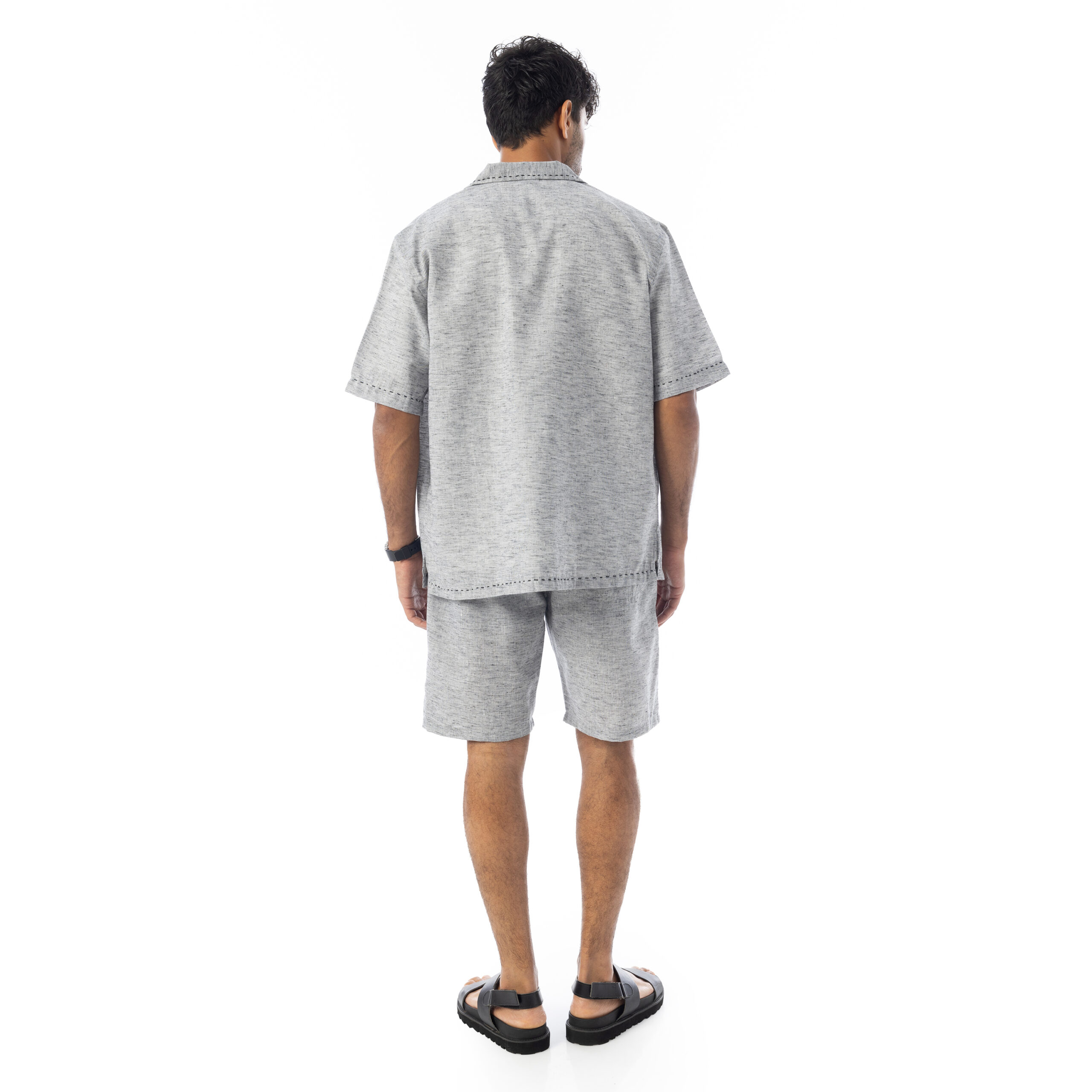Handmade Linen Shirt-Grey - Image 5