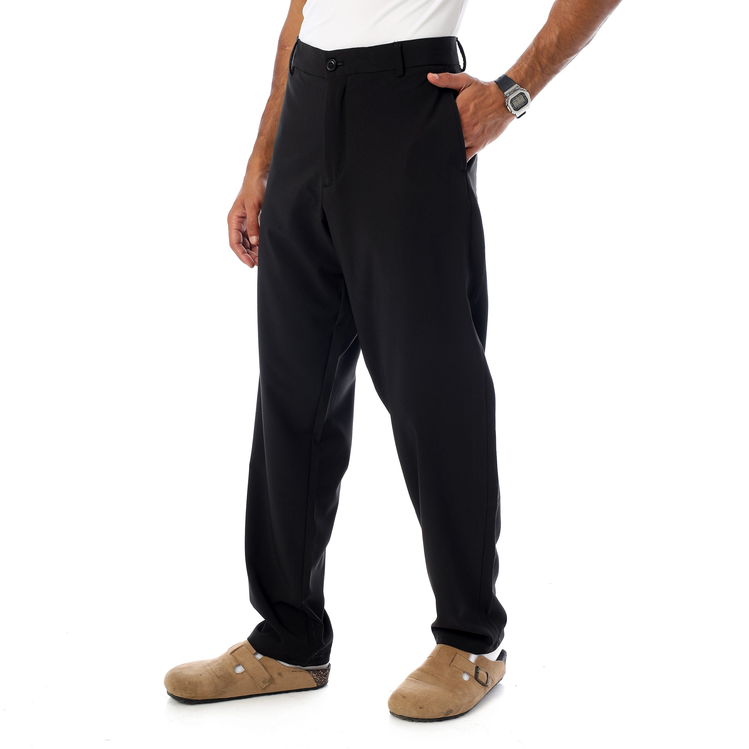 Relaxed Fit Trousers-Black - Image 5
