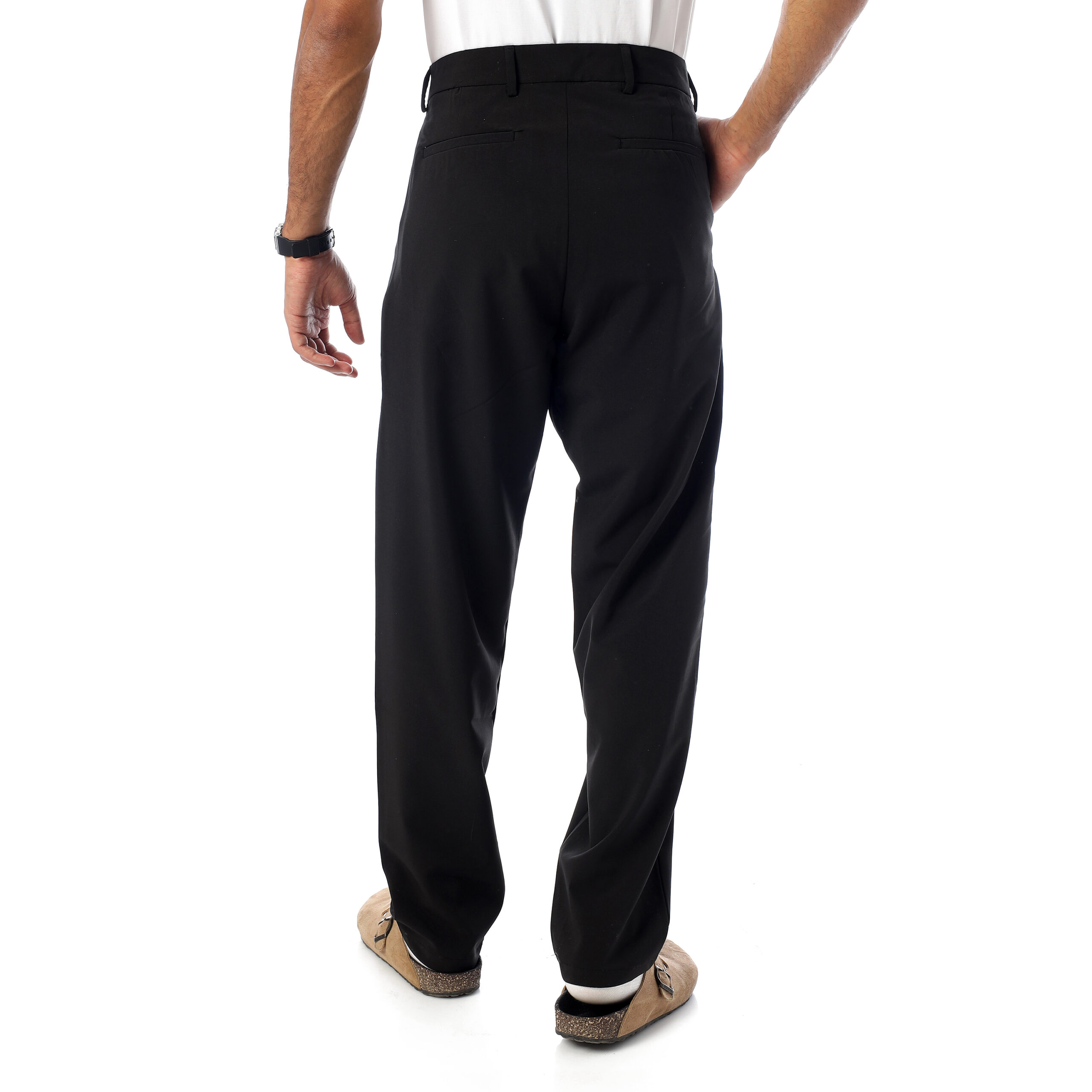 Relaxed Fit Trousers-Black - Image 4