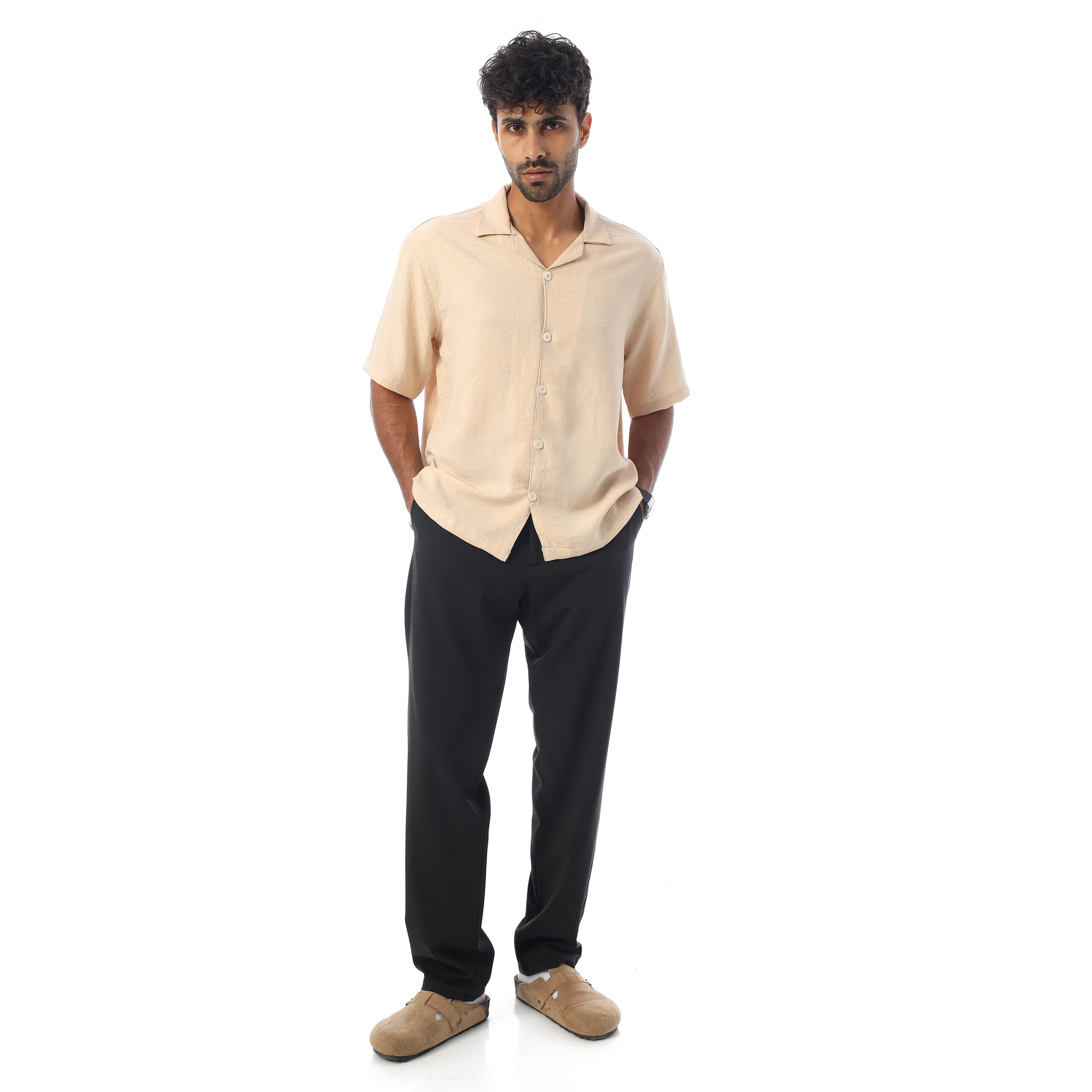 Relaxed Fit Trousers-Black - Image 3