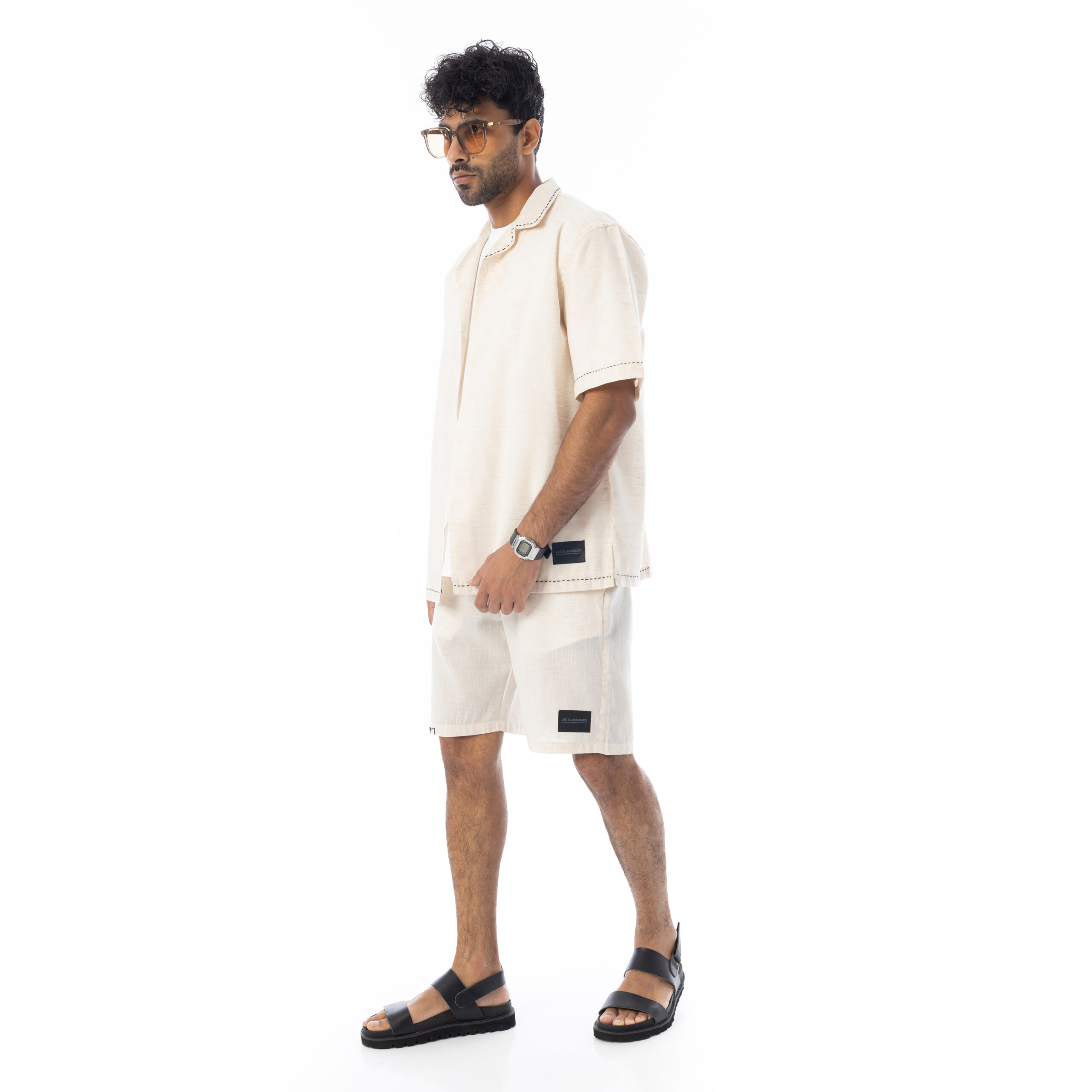 Handmade Linen Shirt-Beige - Image 5