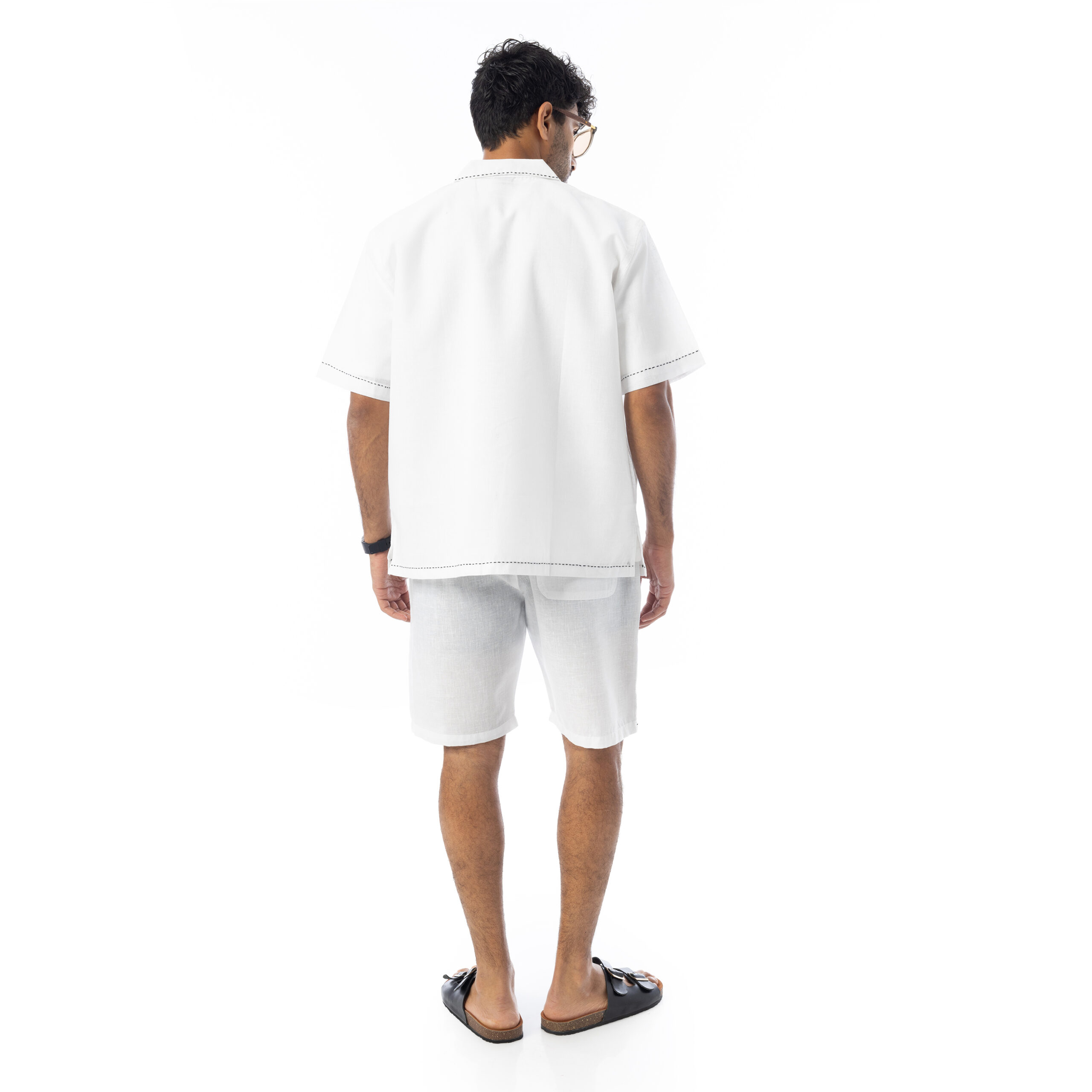 Handmade Linen Shirt-White - Image 3