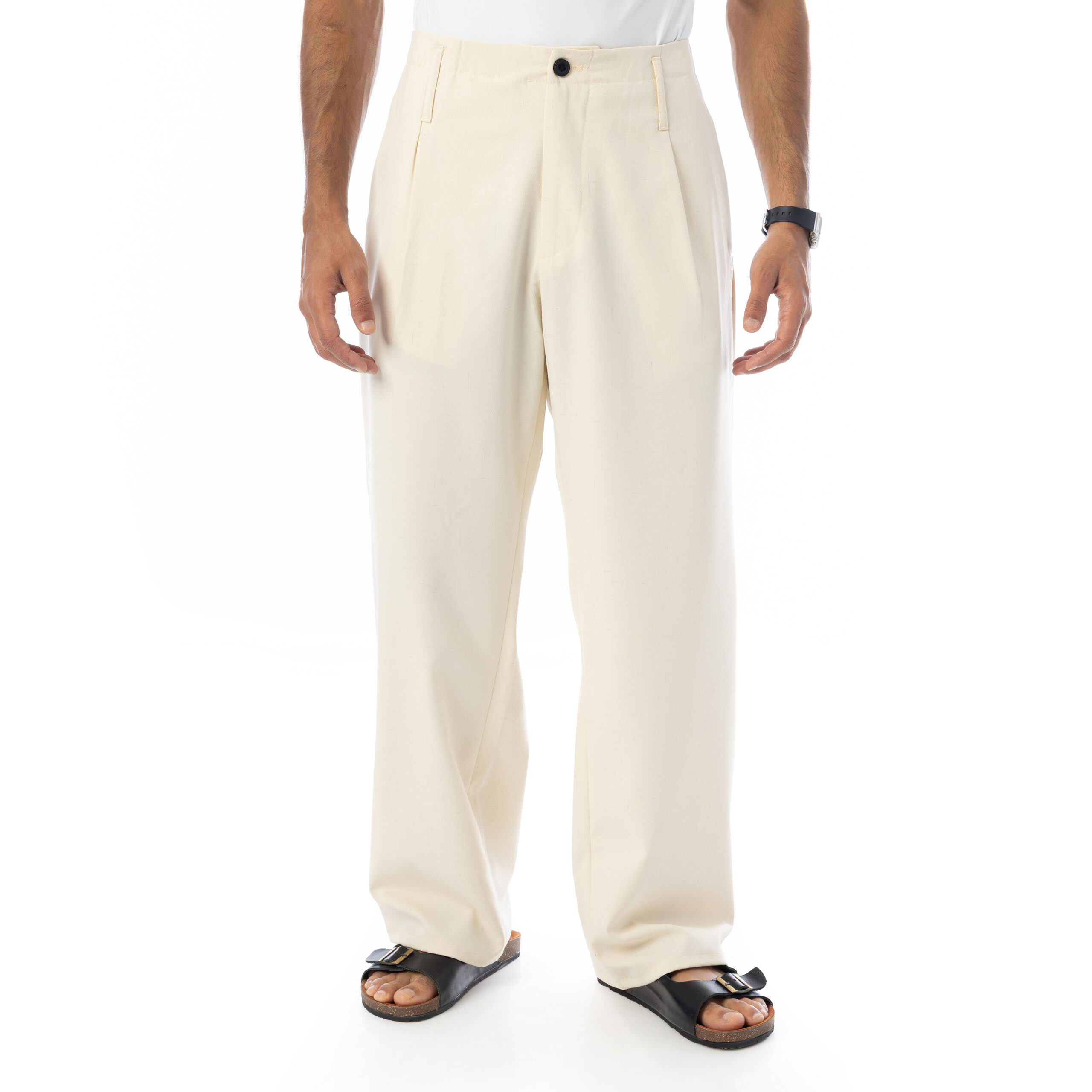Old Money-Super Wide-Leg Trousers-Beige