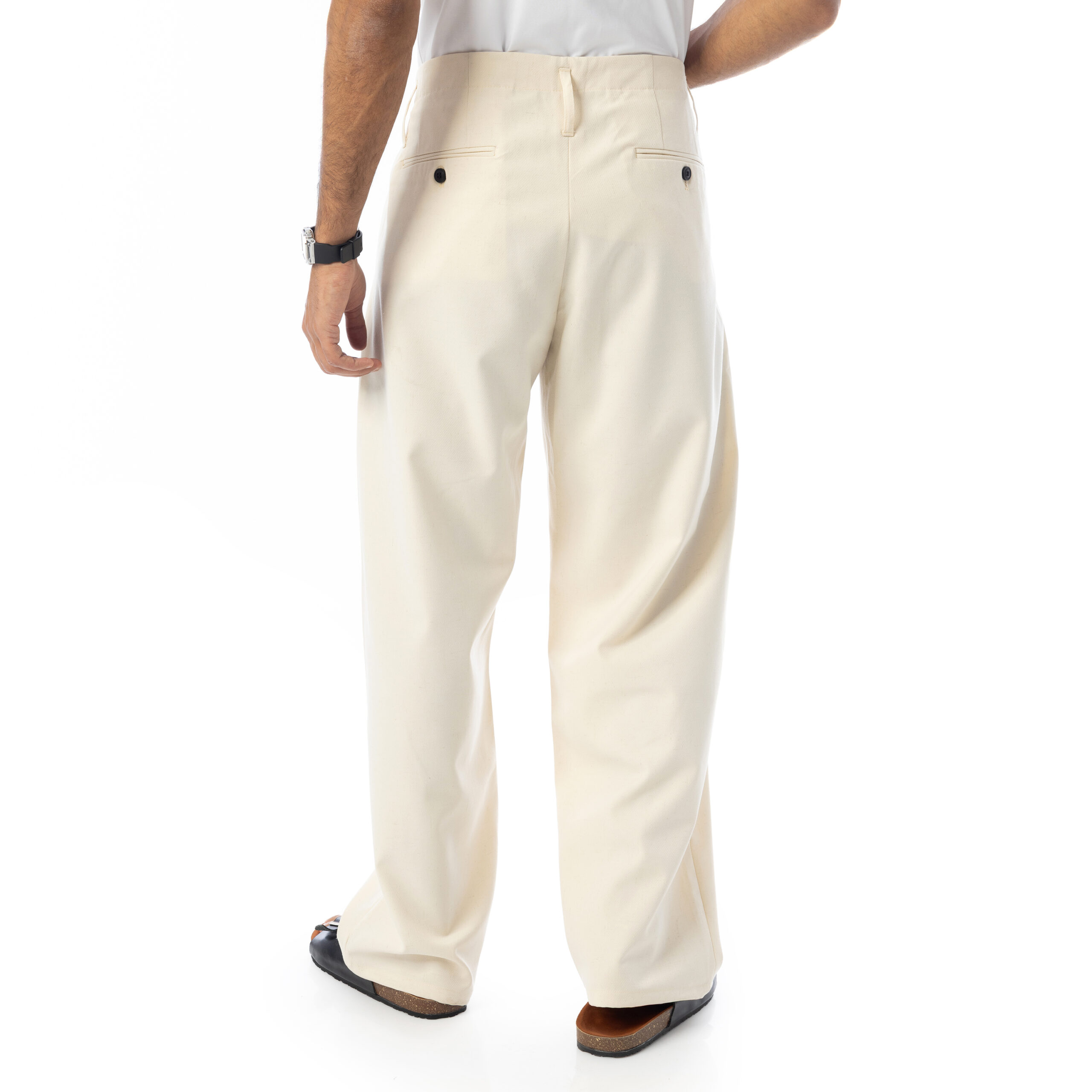 Old Money-Super Wide-Leg Trousers-Beige - Image 3