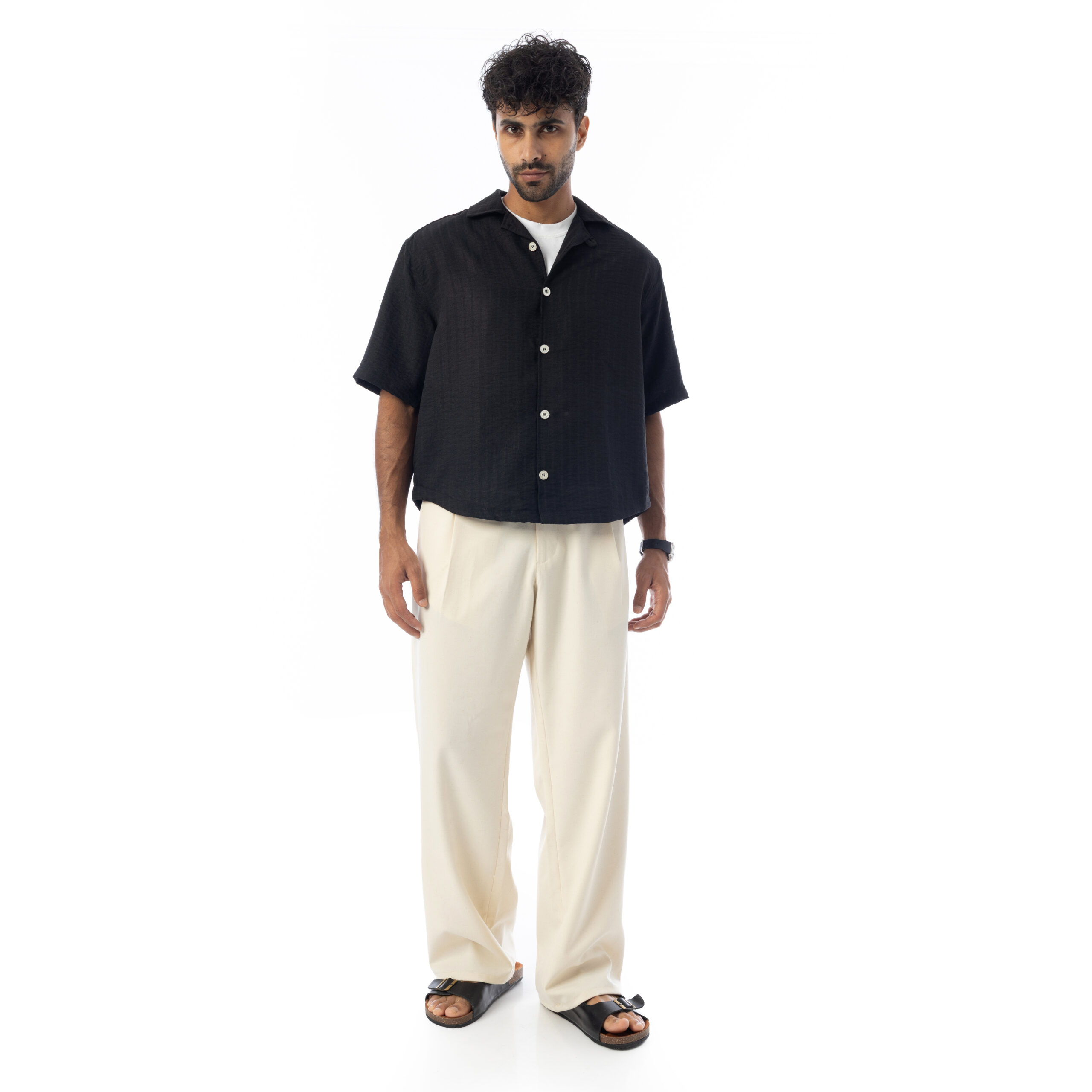 Old Money-Super Wide-Leg Trousers-Beige - Image 5