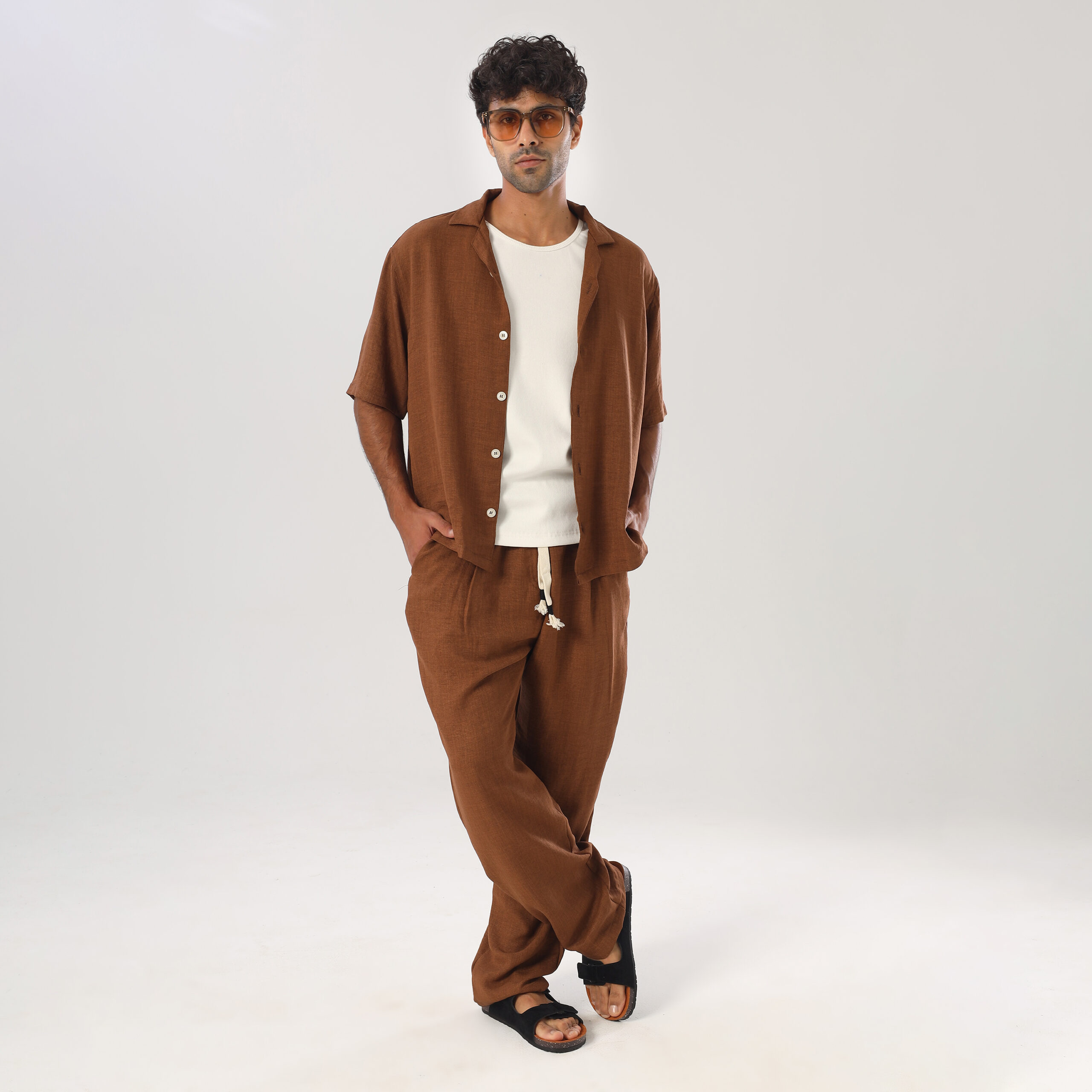 Linen suit-Brown