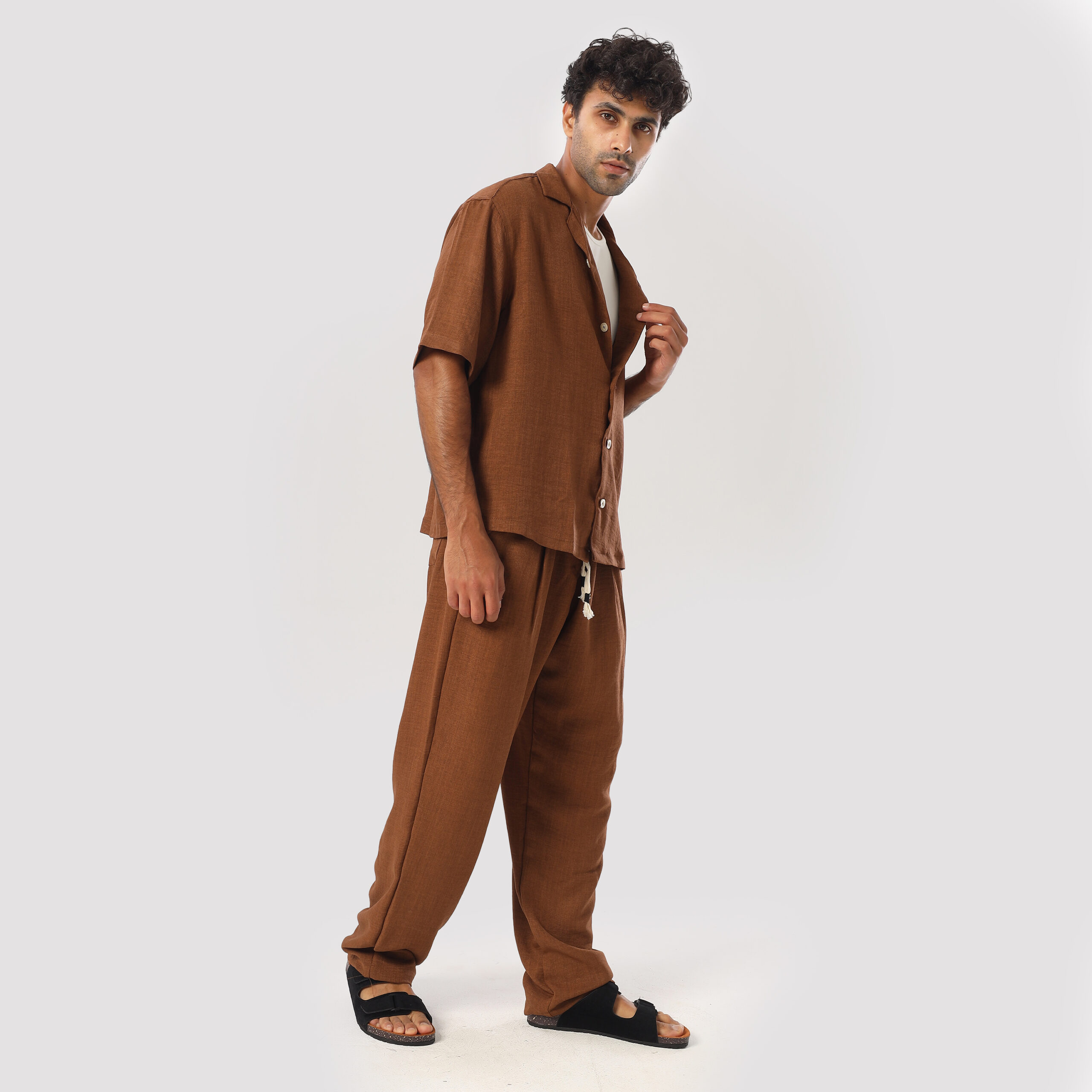 Linen suit-Brown - Image 2