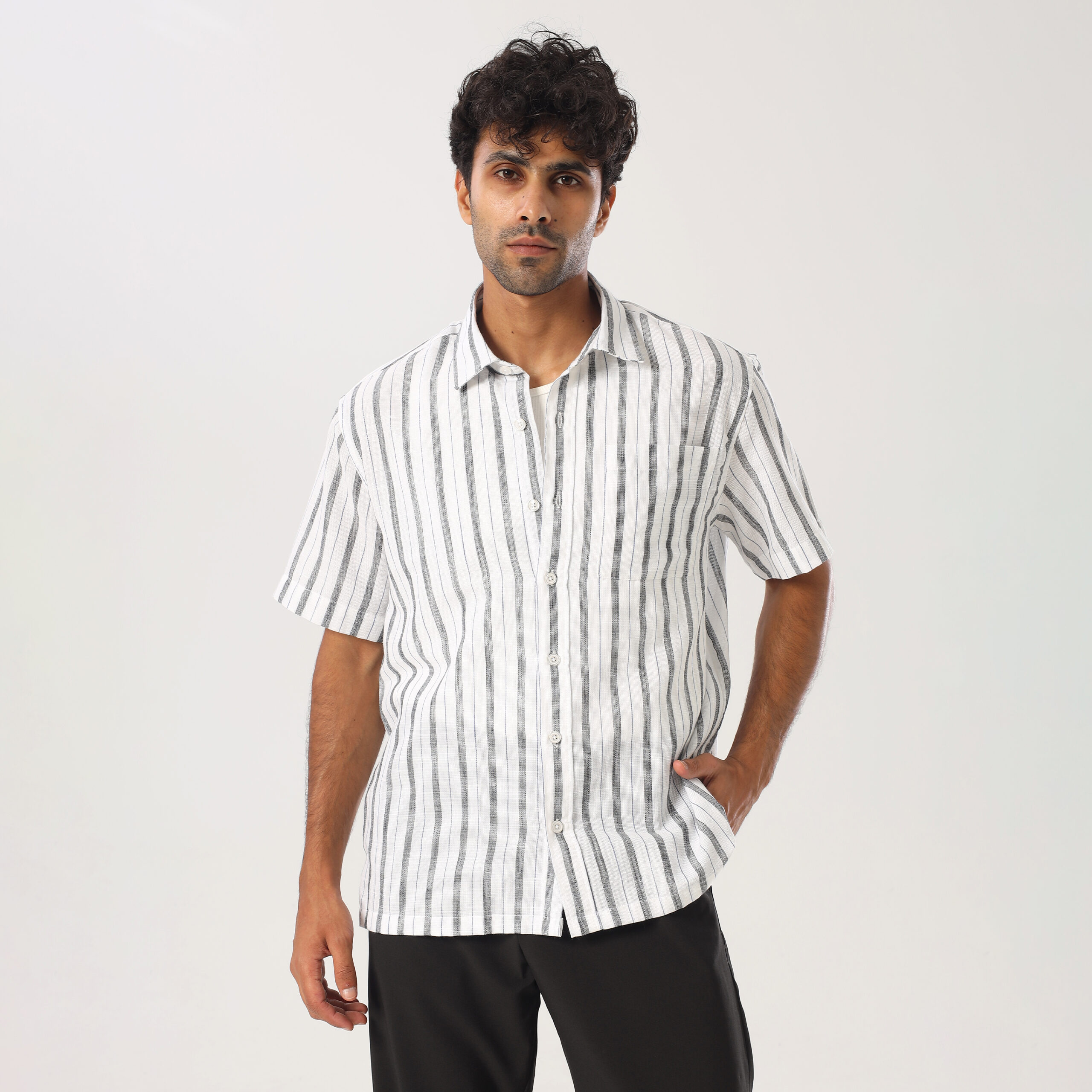 Half-sleeves Shabika Shirt-Grey - Image 4
