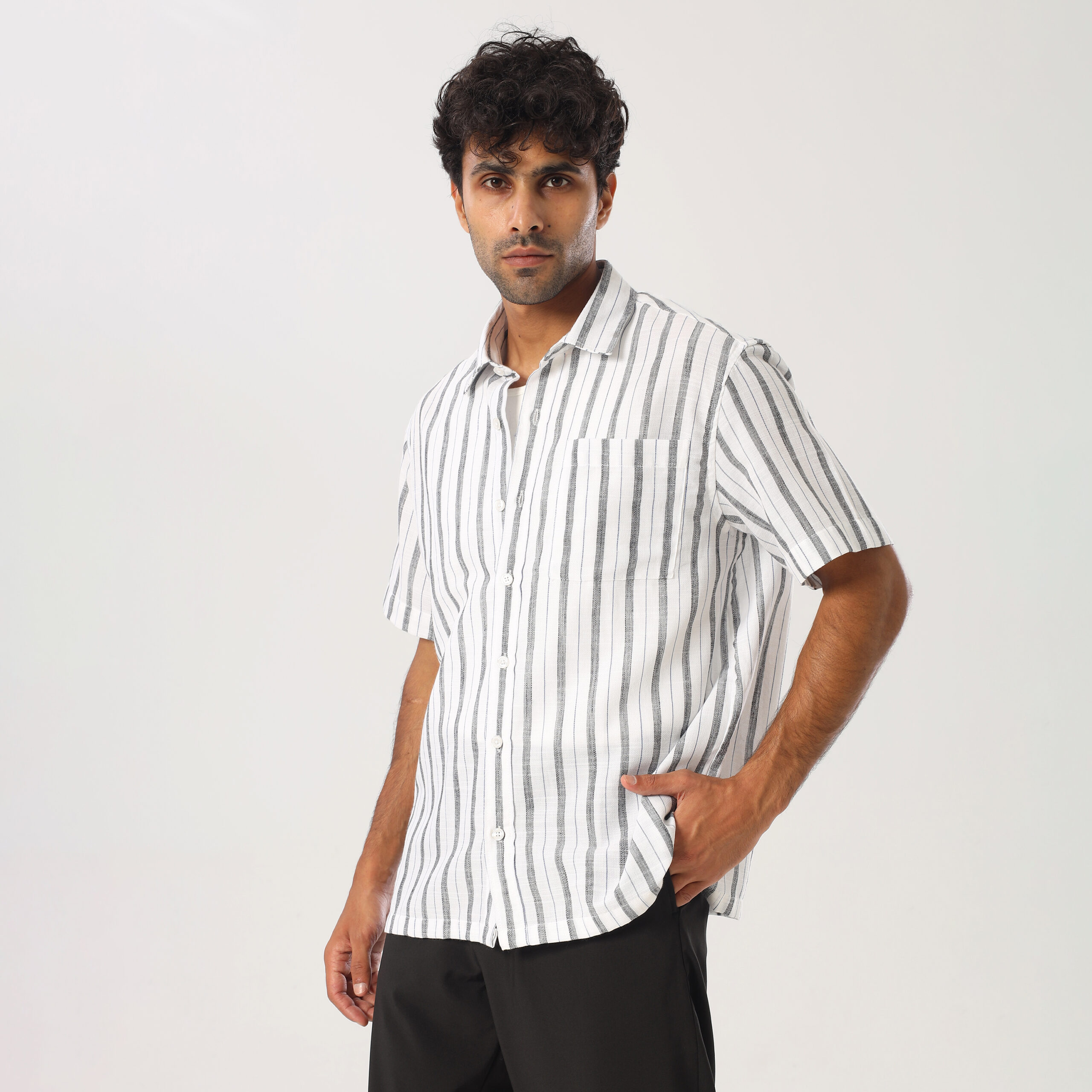 Half-sleeves Shabika Shirt-Grey - Image 3