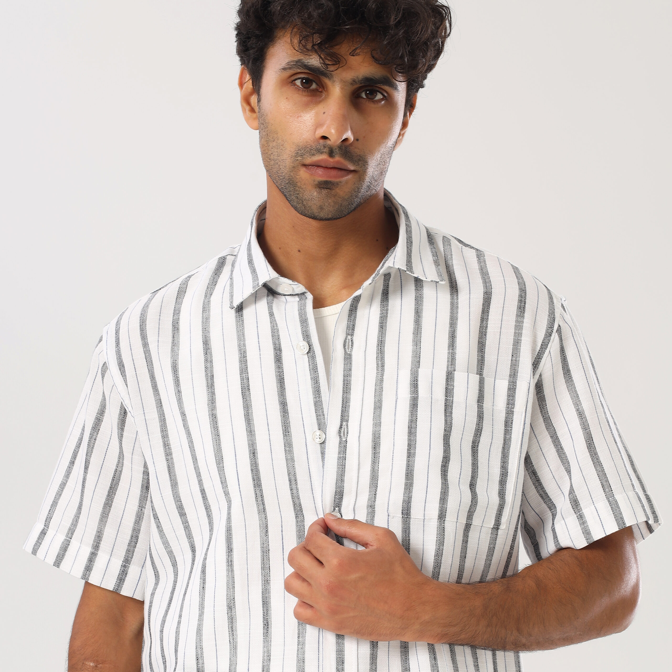 Half-sleeves Shabika Shirt-Grey