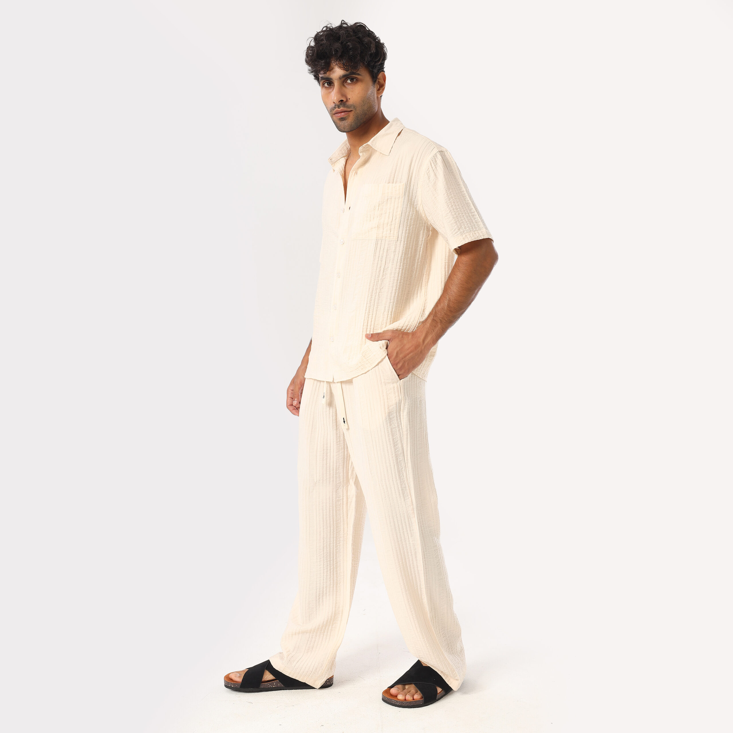 Turkish Linen Suit-Beige - Image 3