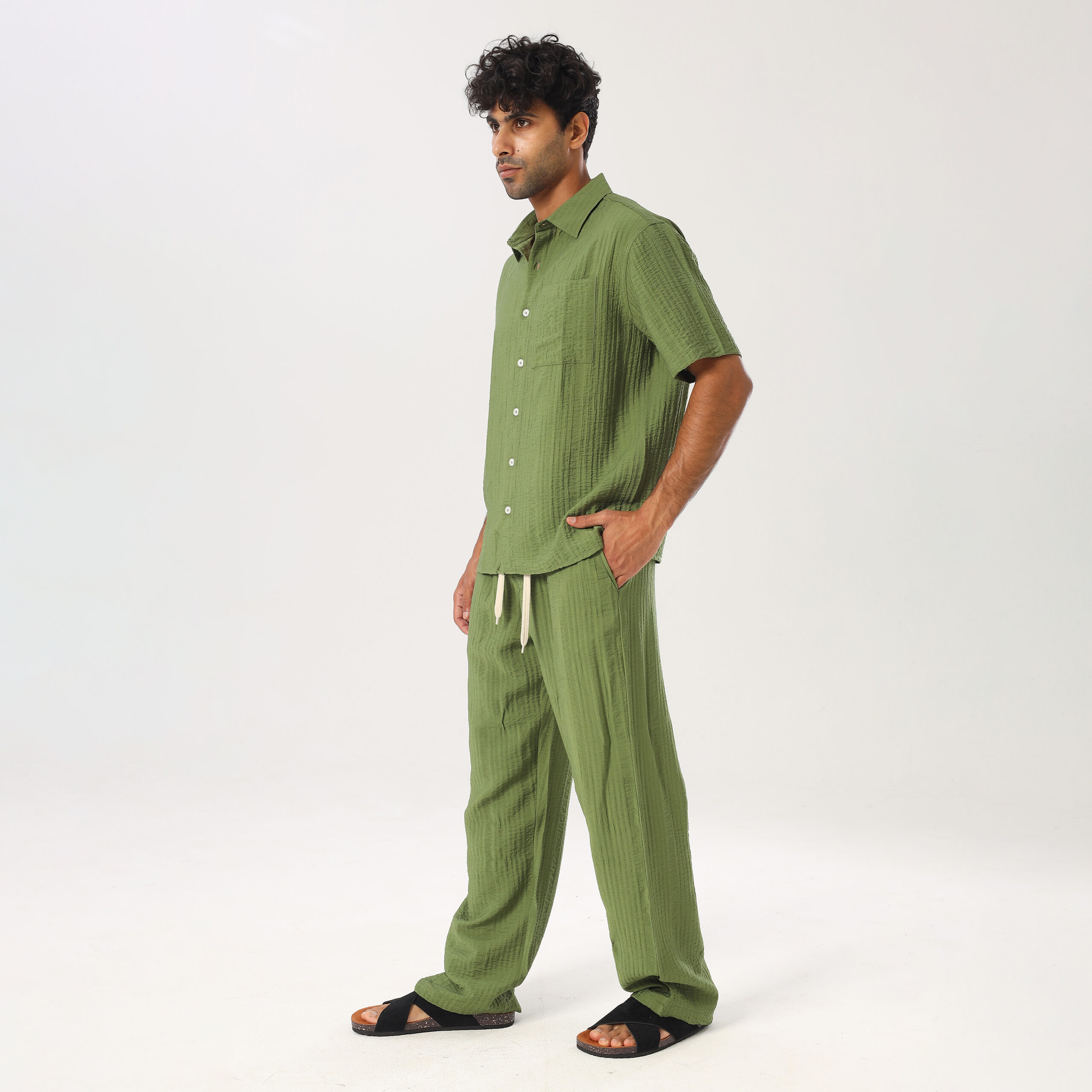Turkish Linen Suit-Green - Image 4