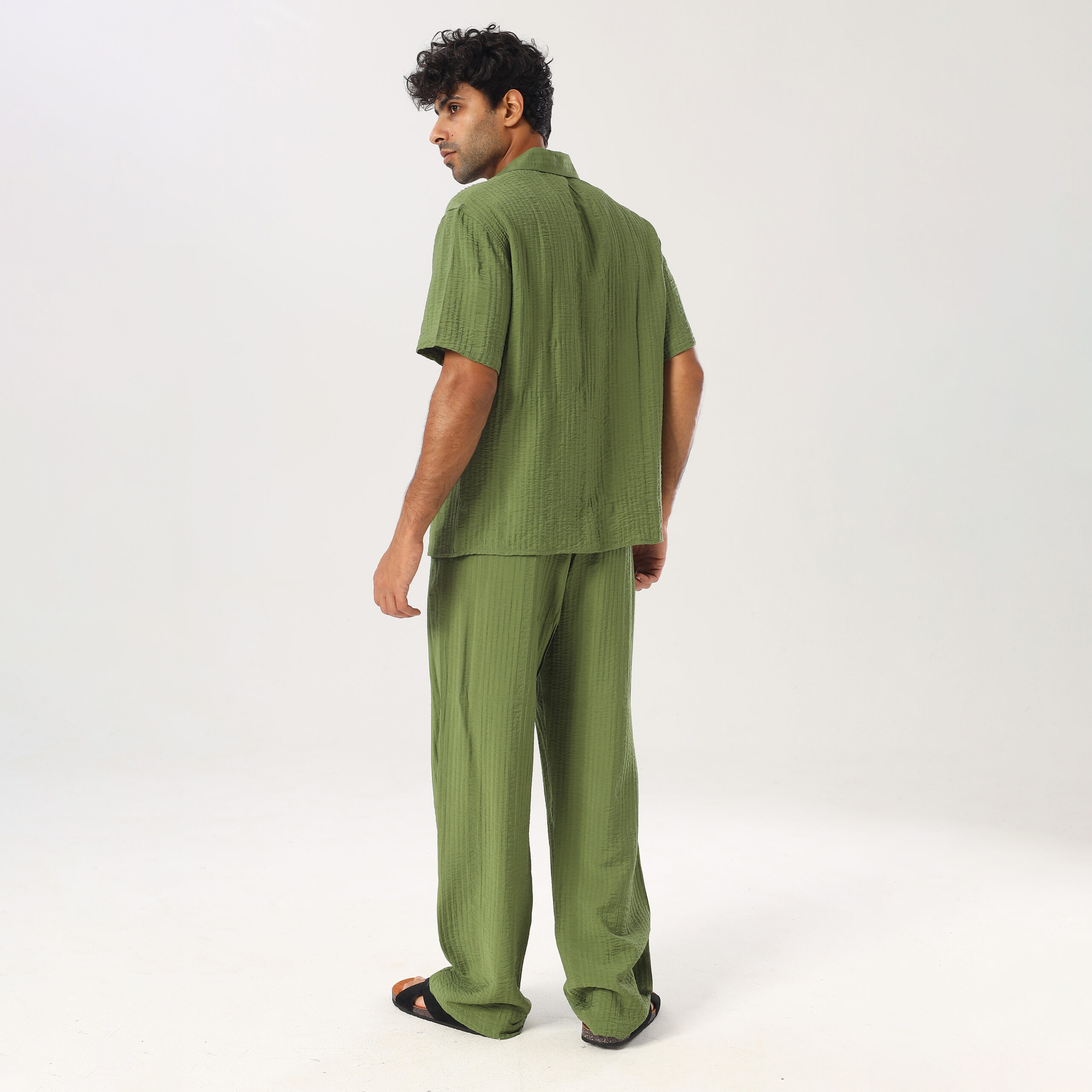 Turkish Linen Suit-Green - Image 3