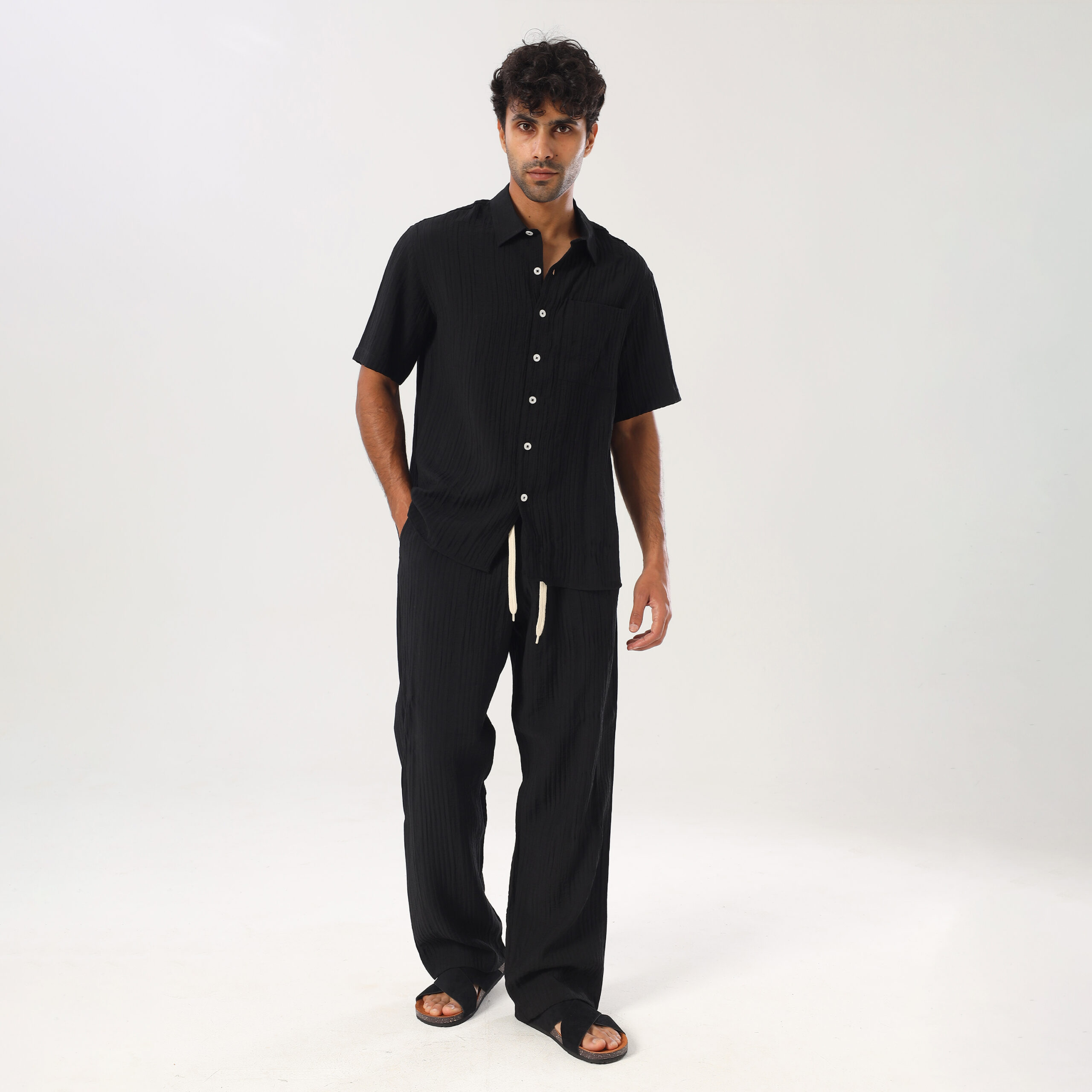 Turkish Linen Suit-Black
