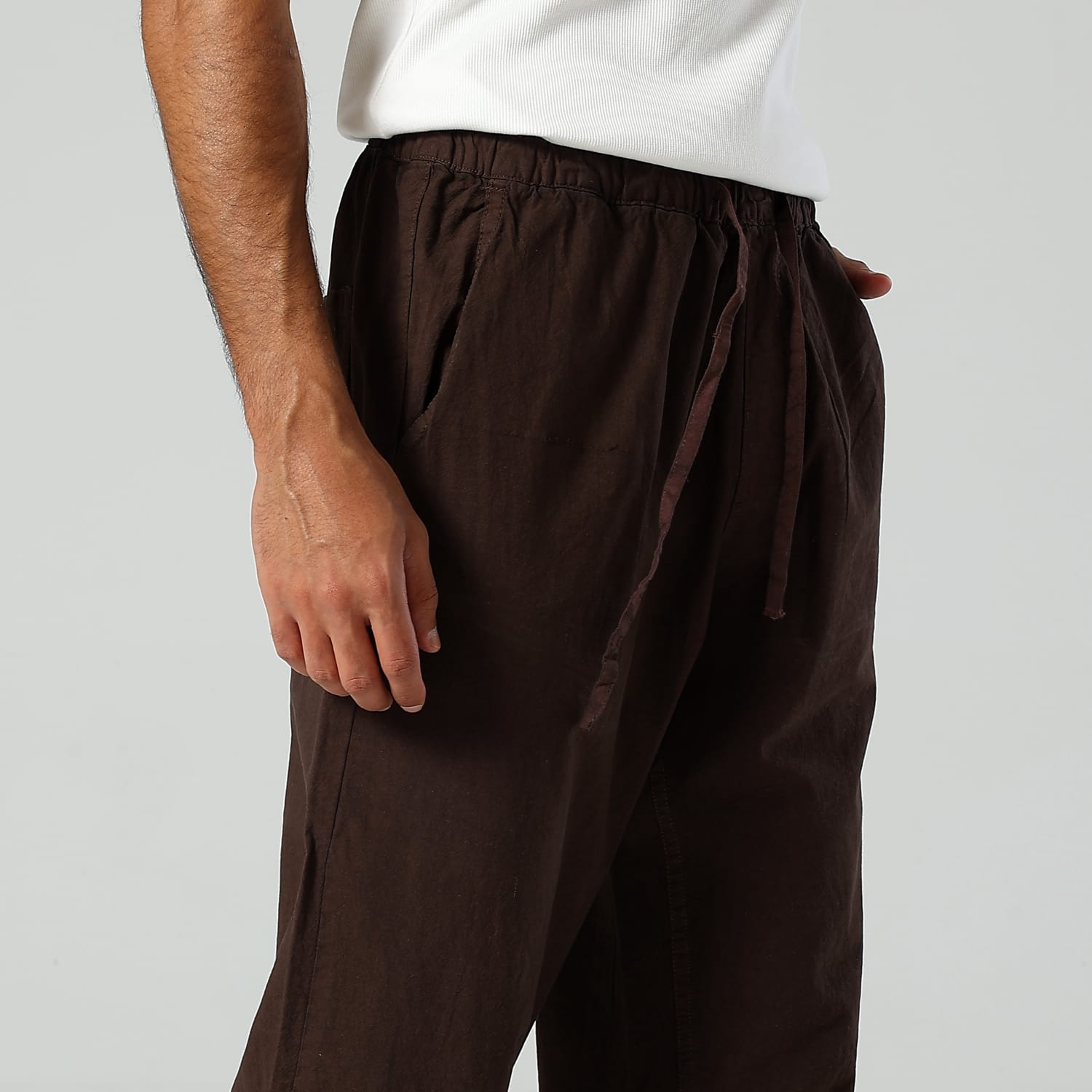 Relaxed Fit Trousers-Brown - Image 3