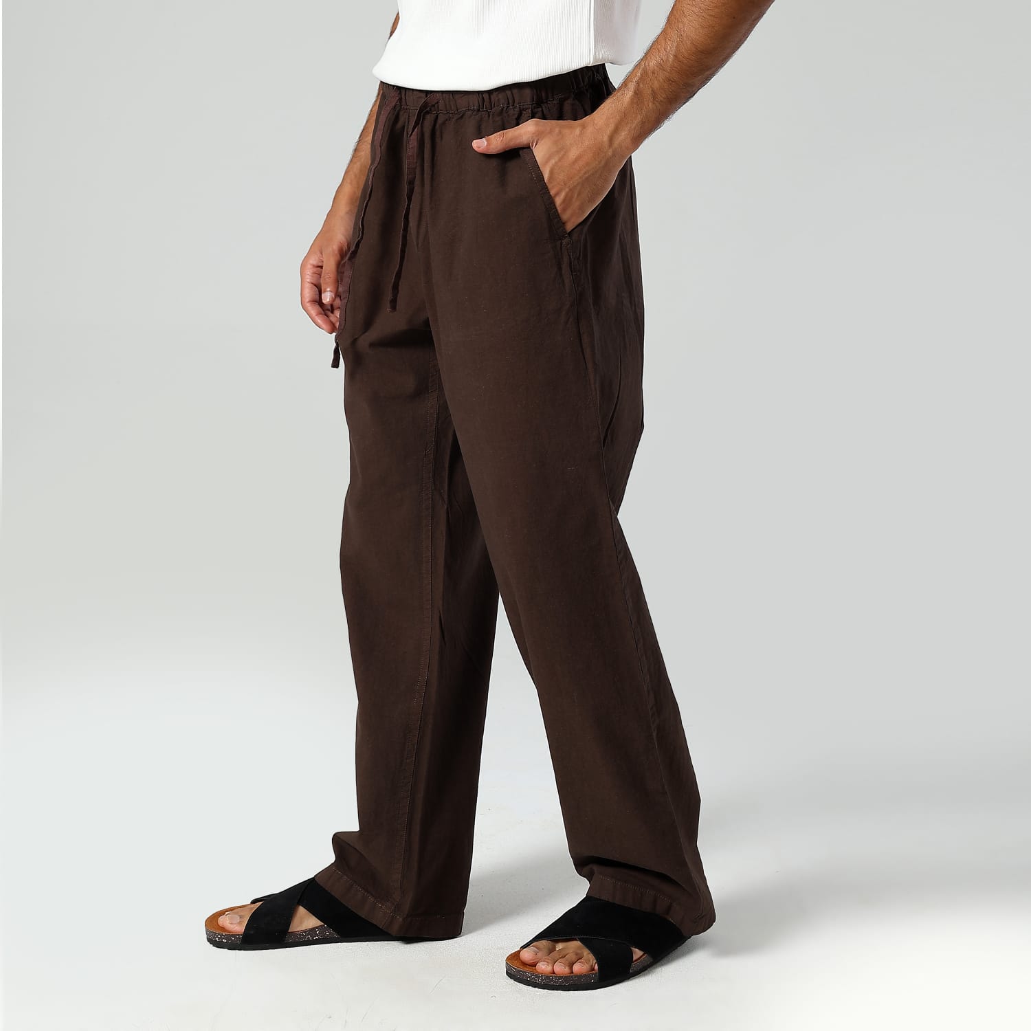 Relaxed Fit Trousers-Brown - Image 5